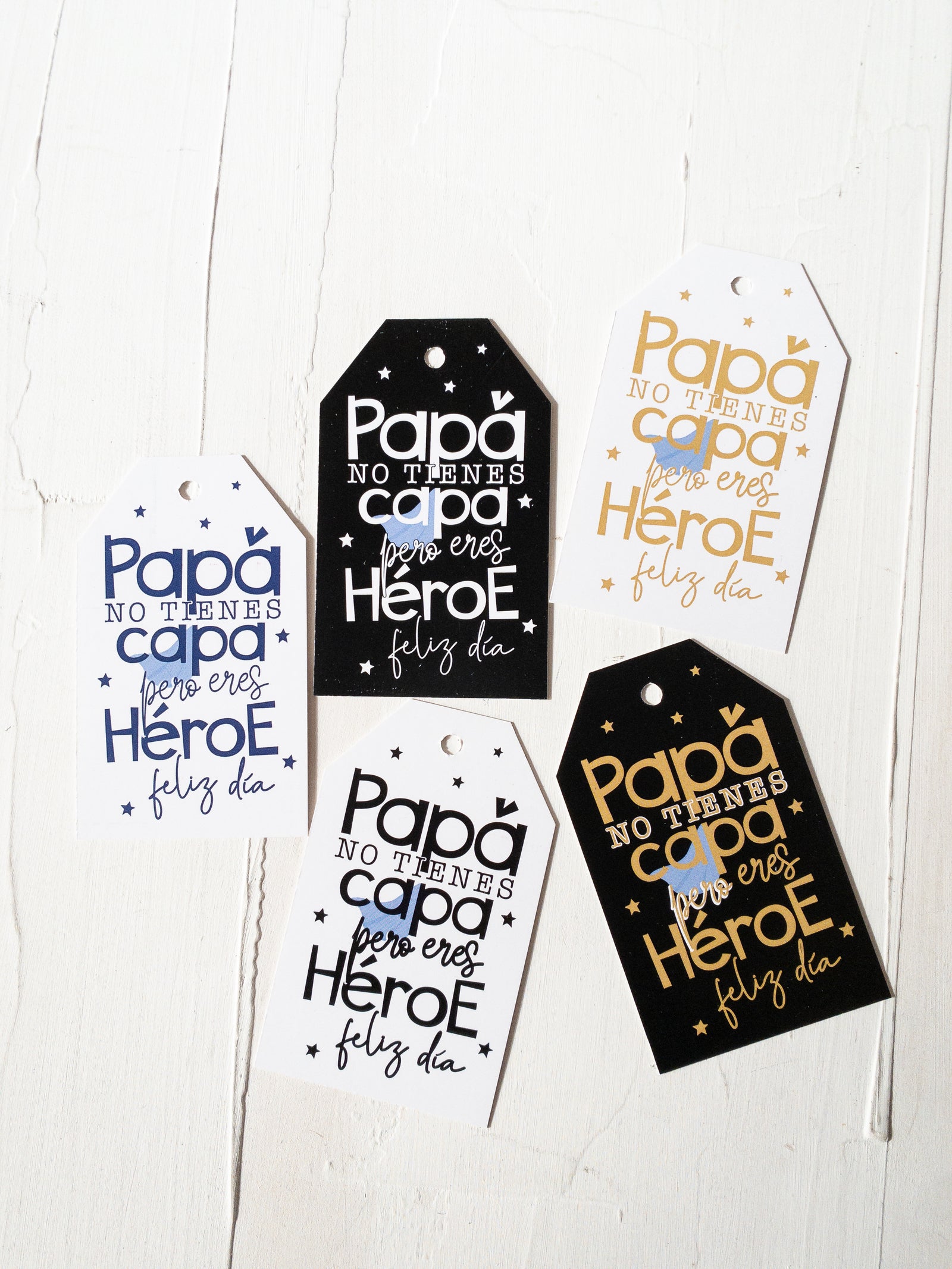 25 TAGS 5X8,5 CMS / Eres Héroe Papá