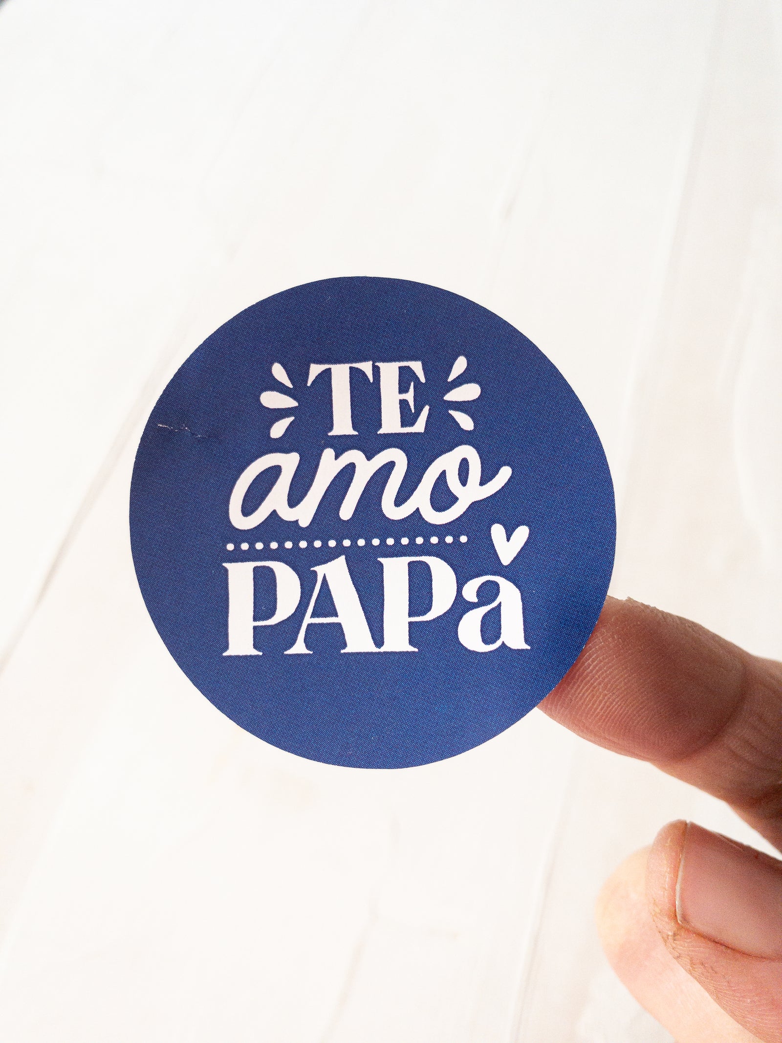 40 STICKER 5cm -  TE AMO PAPÁ - ELIGE COLOR