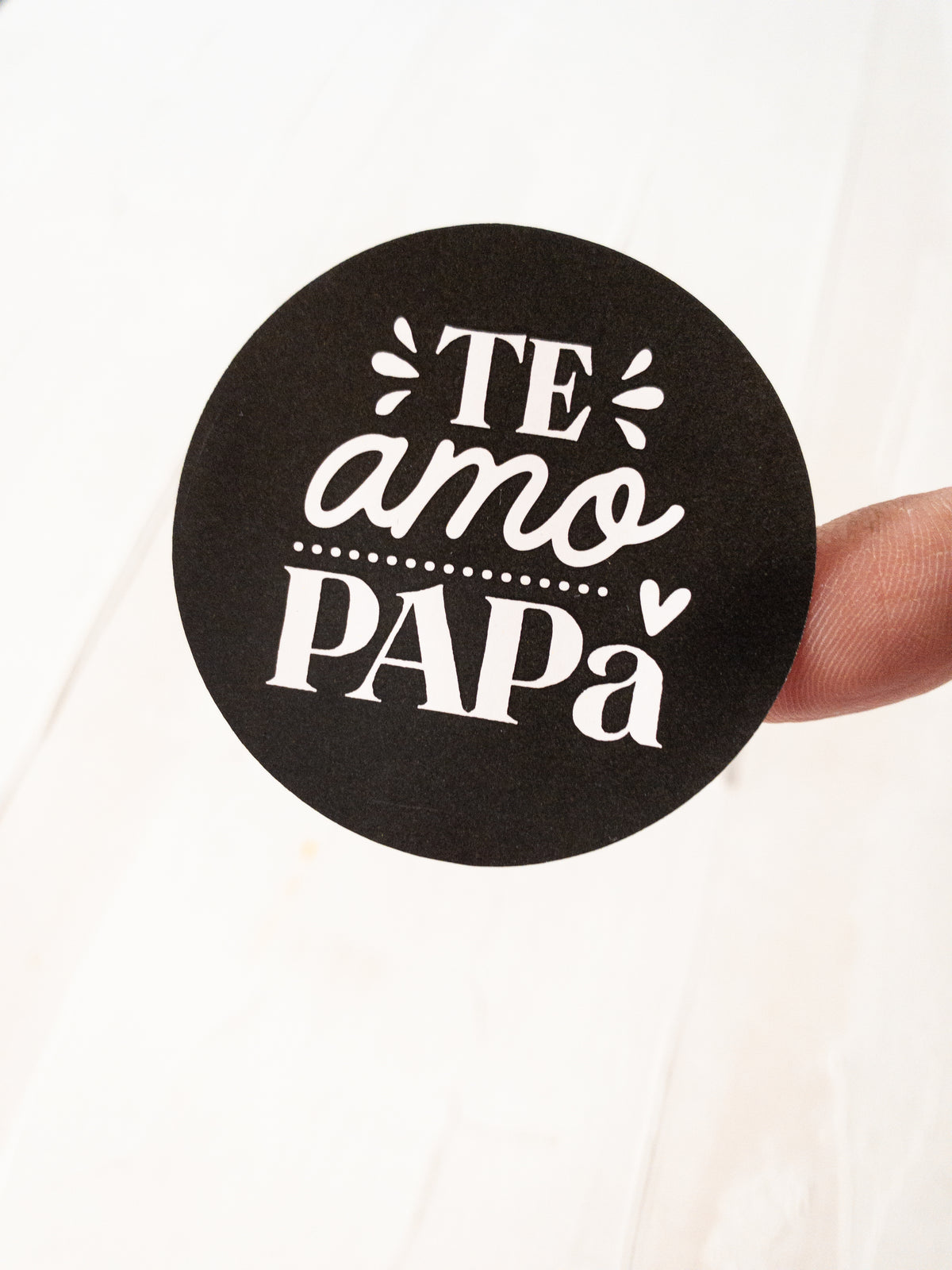 40 STICKER 5cm -  TE AMO PAPÁ - ELIGE COLOR
