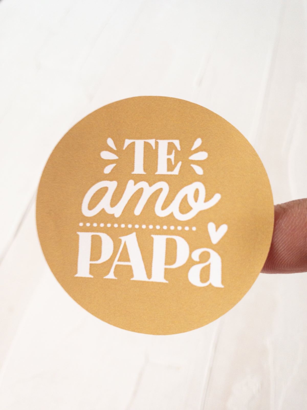 40 STICKER 5cm -  TE AMO PAPÁ - ELIGE COLOR