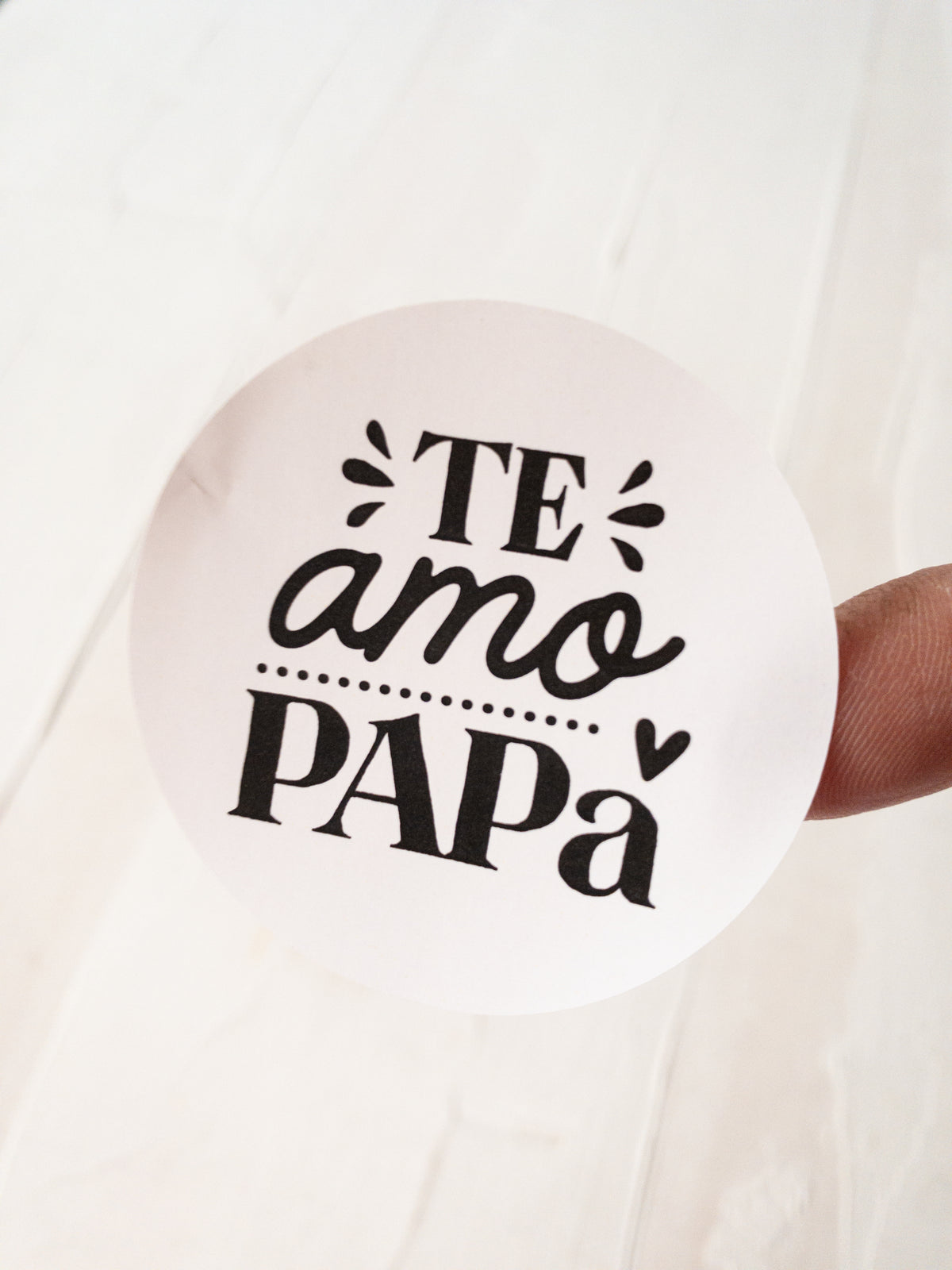 40 STICKER 5cm -  TE AMO PAPÁ - ELIGE COLOR