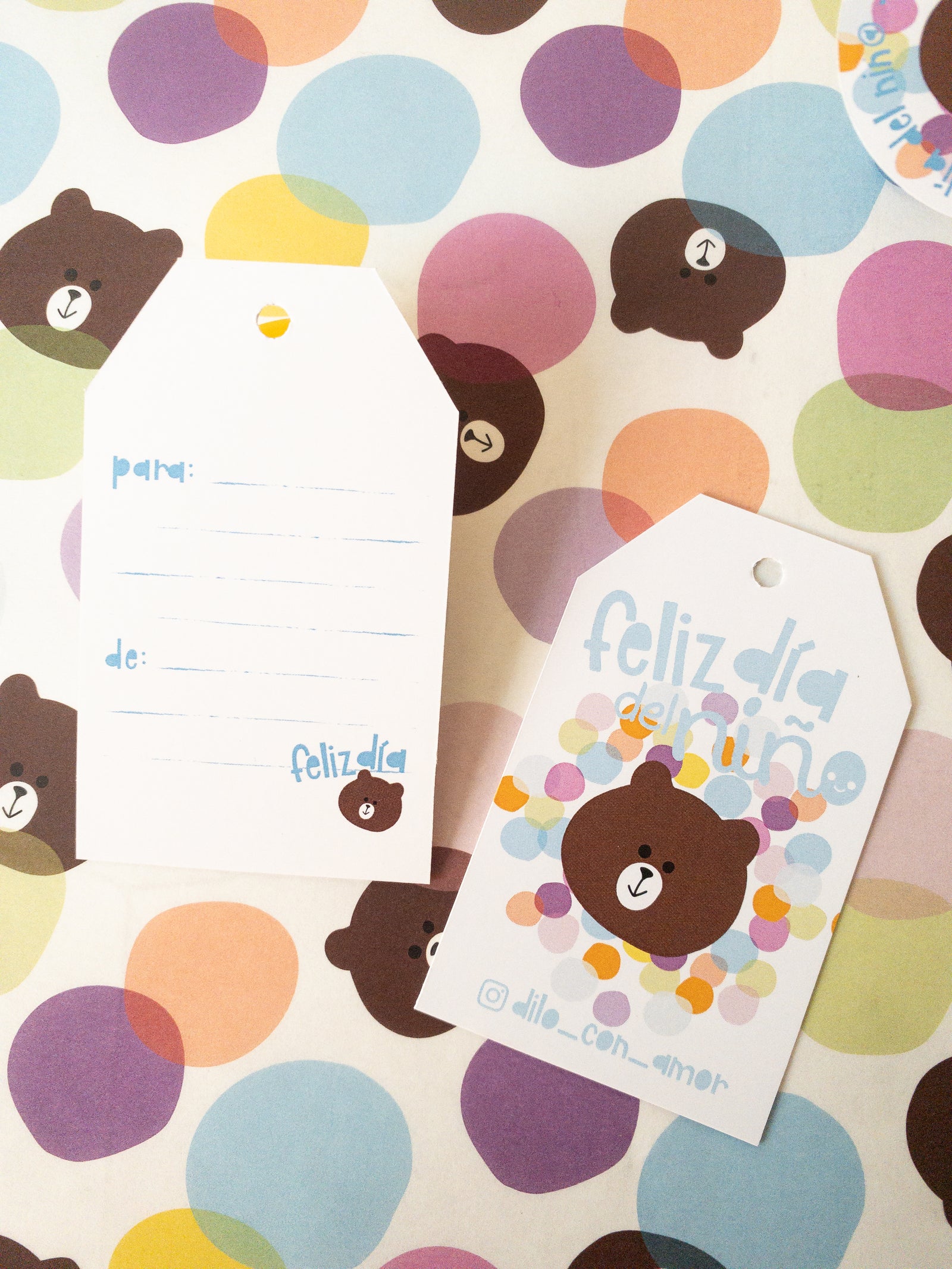 25 TAG DÍA DEL NIÑO "OSITOS COLORES 1" - PINCHA LA FOTO PARA MÁS INFO