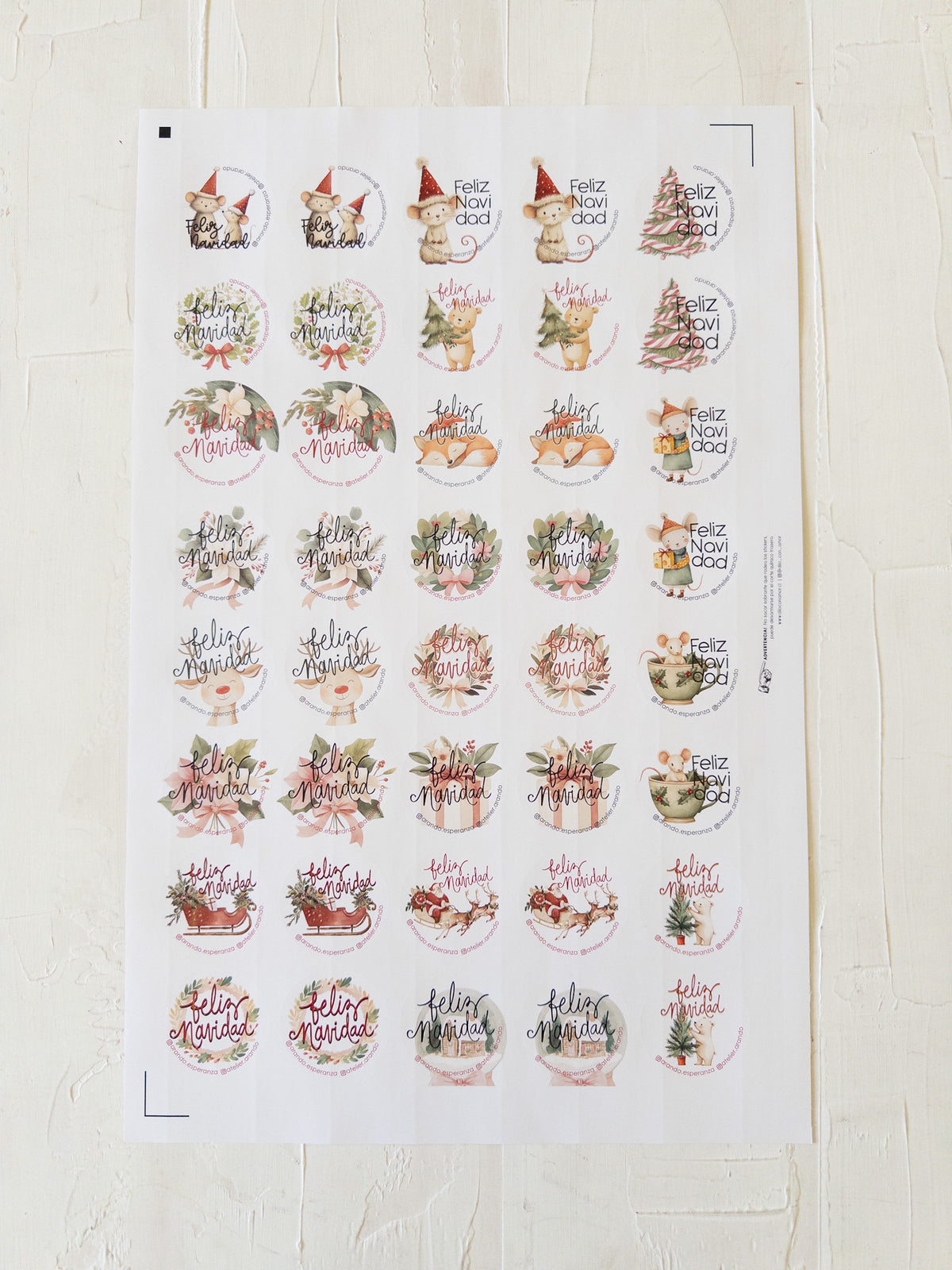 MIX STICKER NAVIDAD 2025 - 40 STICKER - 20 MODELOS  + INFO PINCHANDO LA FOTO