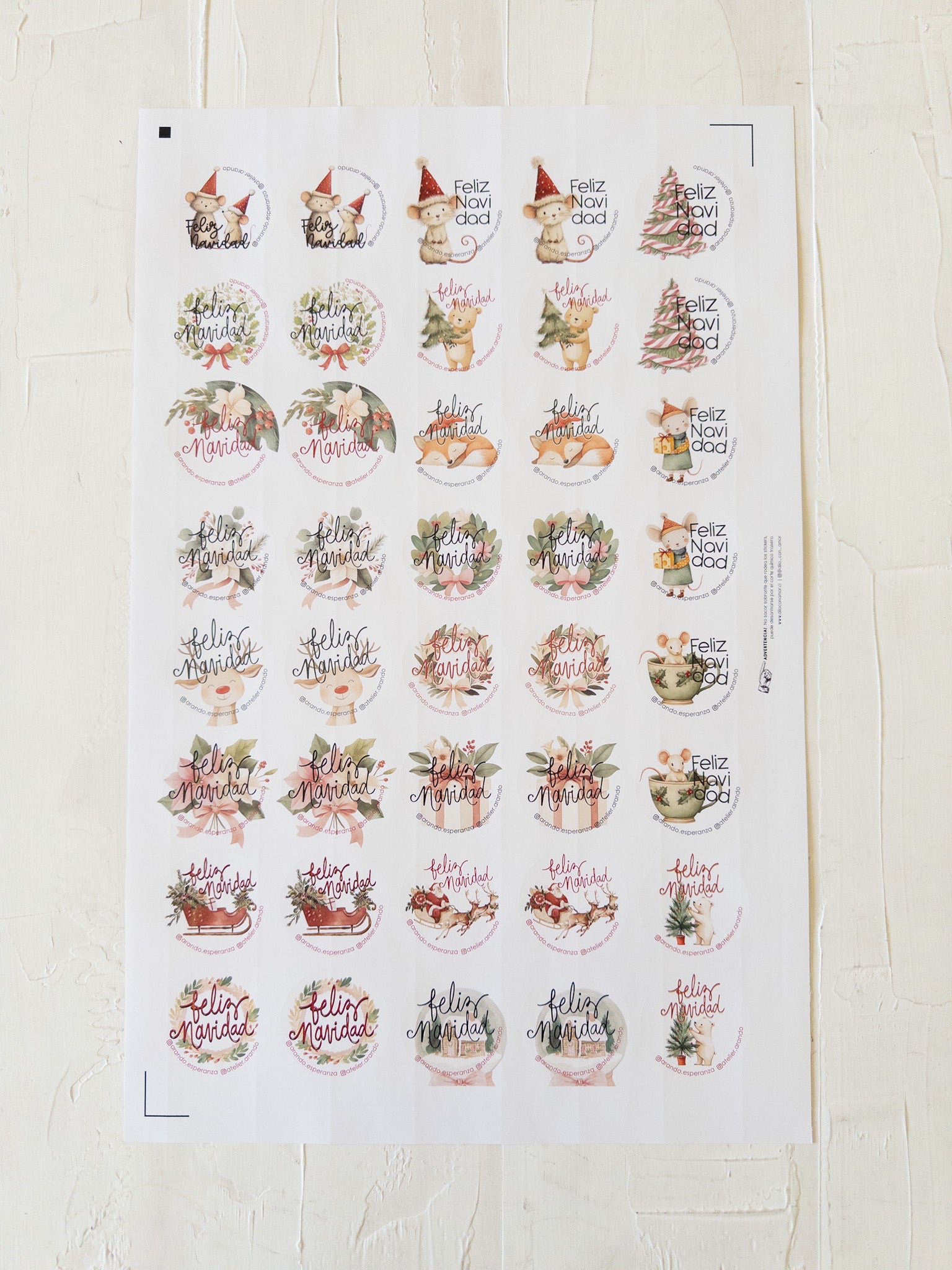 MIX STICKER NAVIDAD 2025 - 40 STICKER - 20 MODELOS  + INFO PINCHANDO LA FOTO