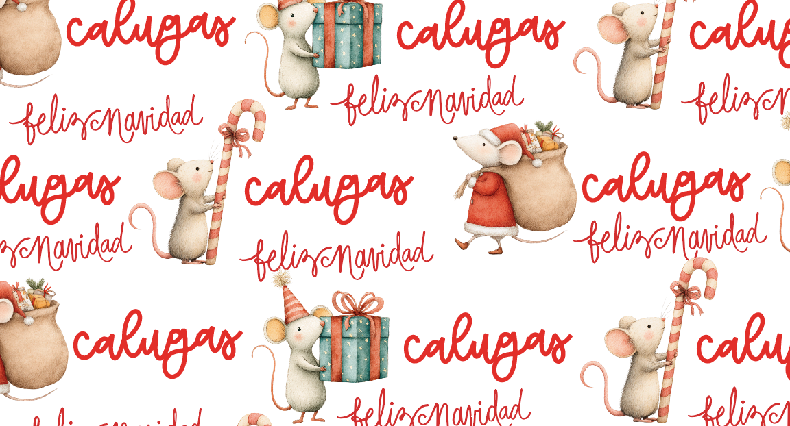PAPEL DE CALUGAS NAVIDAD 7 - 12X6 CMS - FONDO BLANCO - PINCHA FOTO PARA MÁS INFO