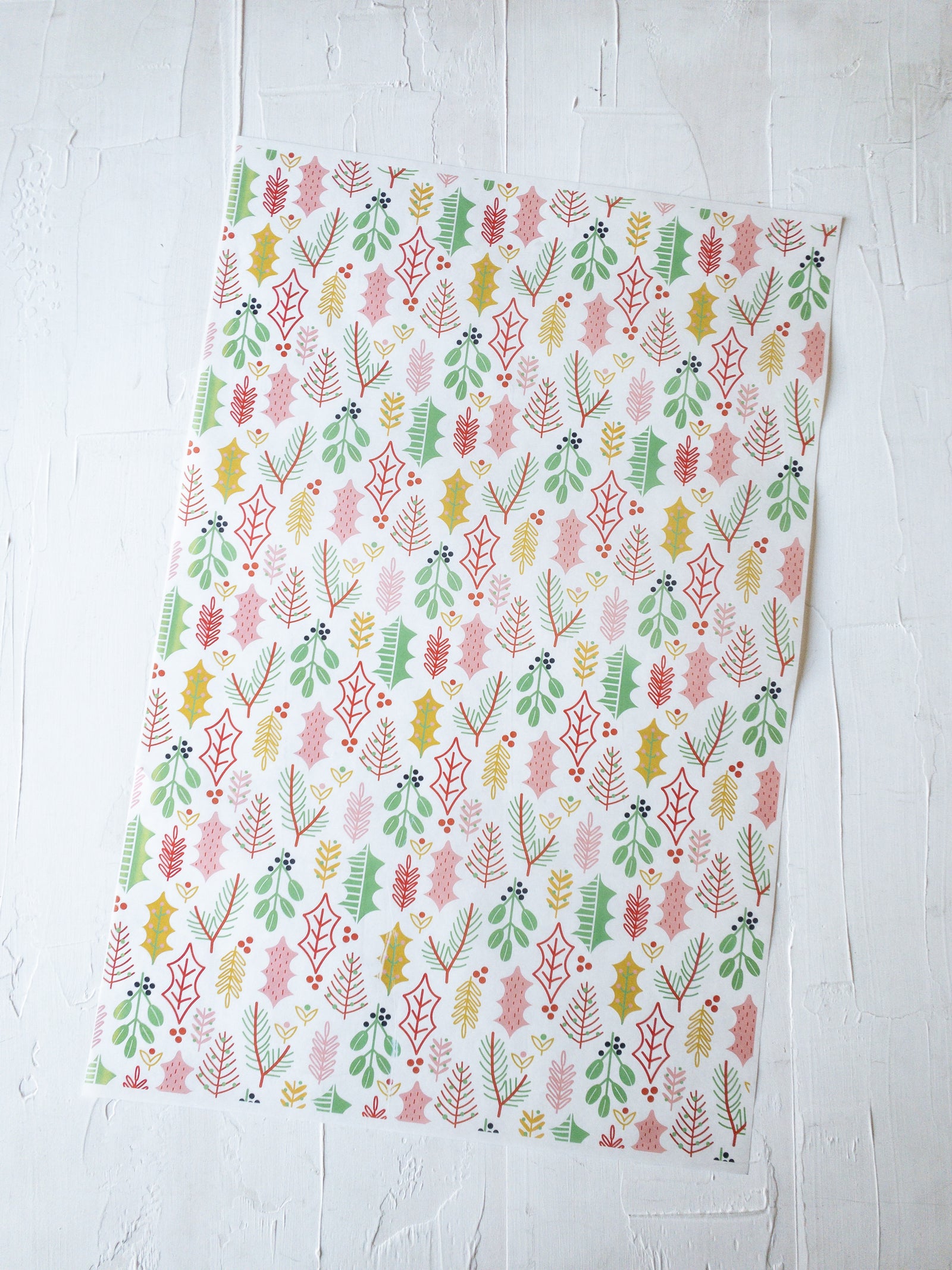 50 PAPEL MANTEQUILLA 33X50 CM - HOJAS DE PINOS - CON LOGO + INFO PINCHANDO LA FOTO