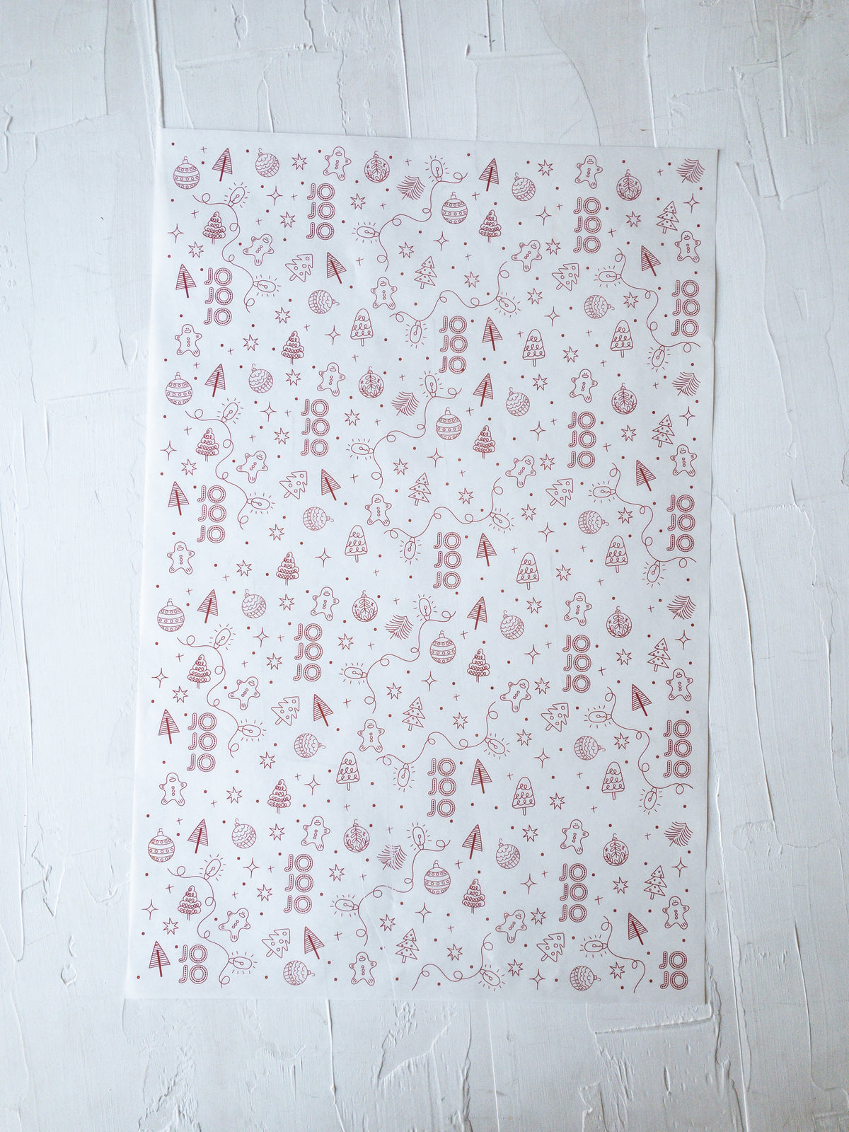 50 PAPEL MANTEQUILLA 33X50 CM - JO JO JO 2024 - CON LOGO + INFO PINCHANDO LA FOTO