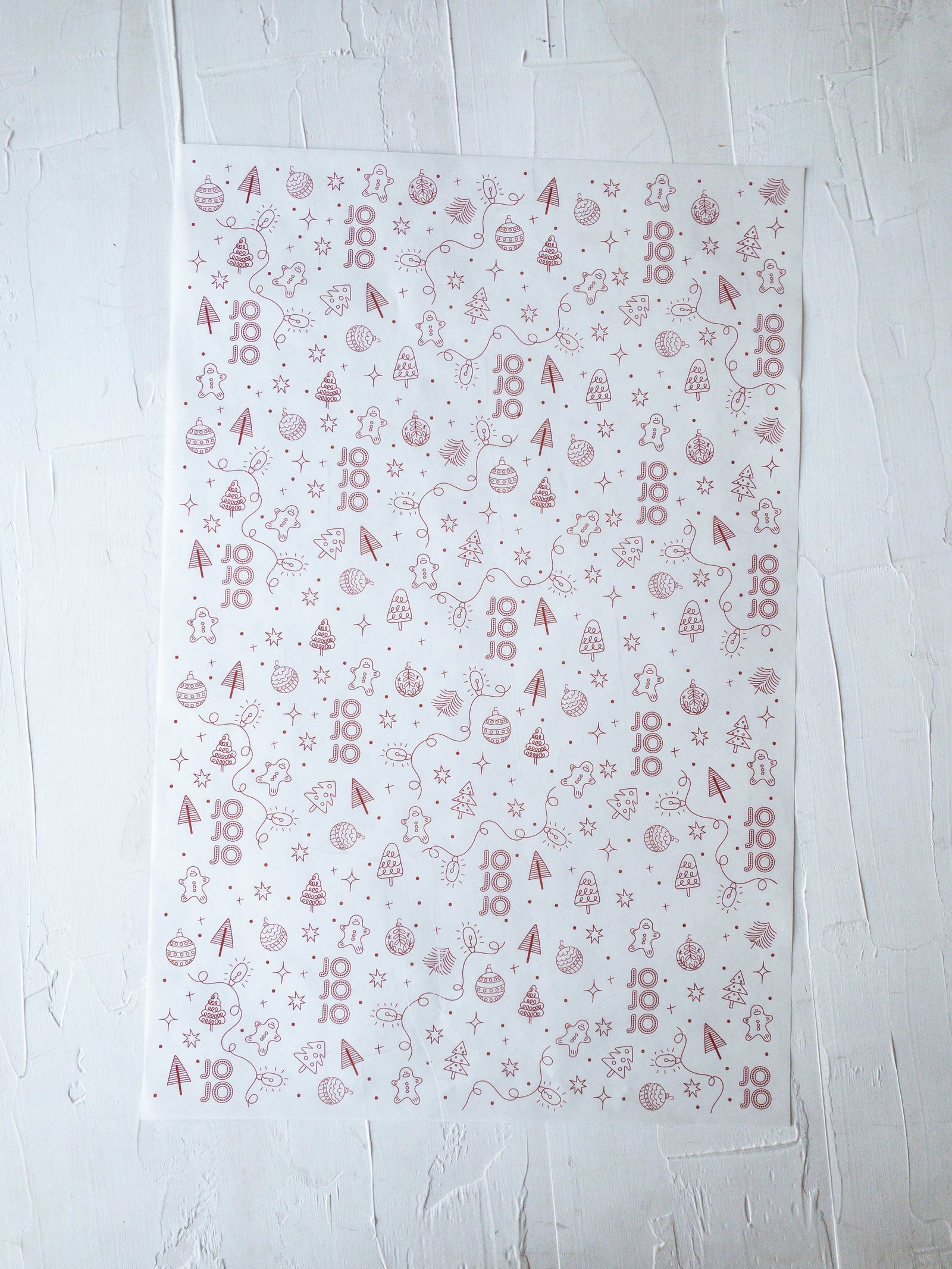 50 PAPEL MANTEQUILLA 33X50 CM - JO JO JO 2024 - CON LOGO + INFO PINCHANDO LA FOTO