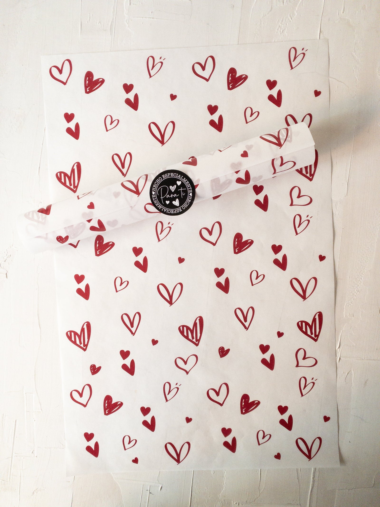 50 PAPEL MANTEQUILLA DESDE EL CORAZÓN - SIN EXTRAS - PINCHA LA FOTO PARA DETALLES