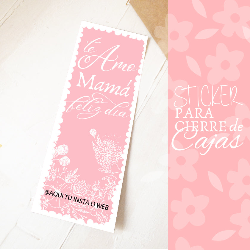 28 UNIDADES  STICKER DÍA MAMÁ - BORDE