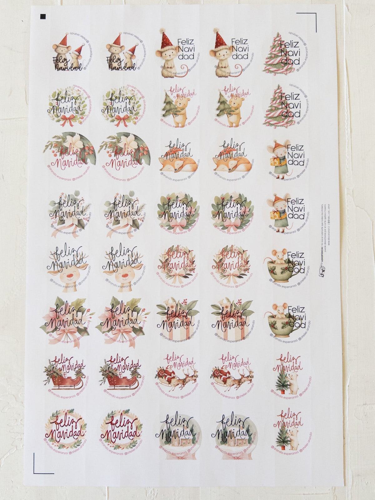 MIX STICKER NAVIDAD 2025 - 40 STICKER - 20 MODELOS  + INFO PINCHANDO LA FOTO