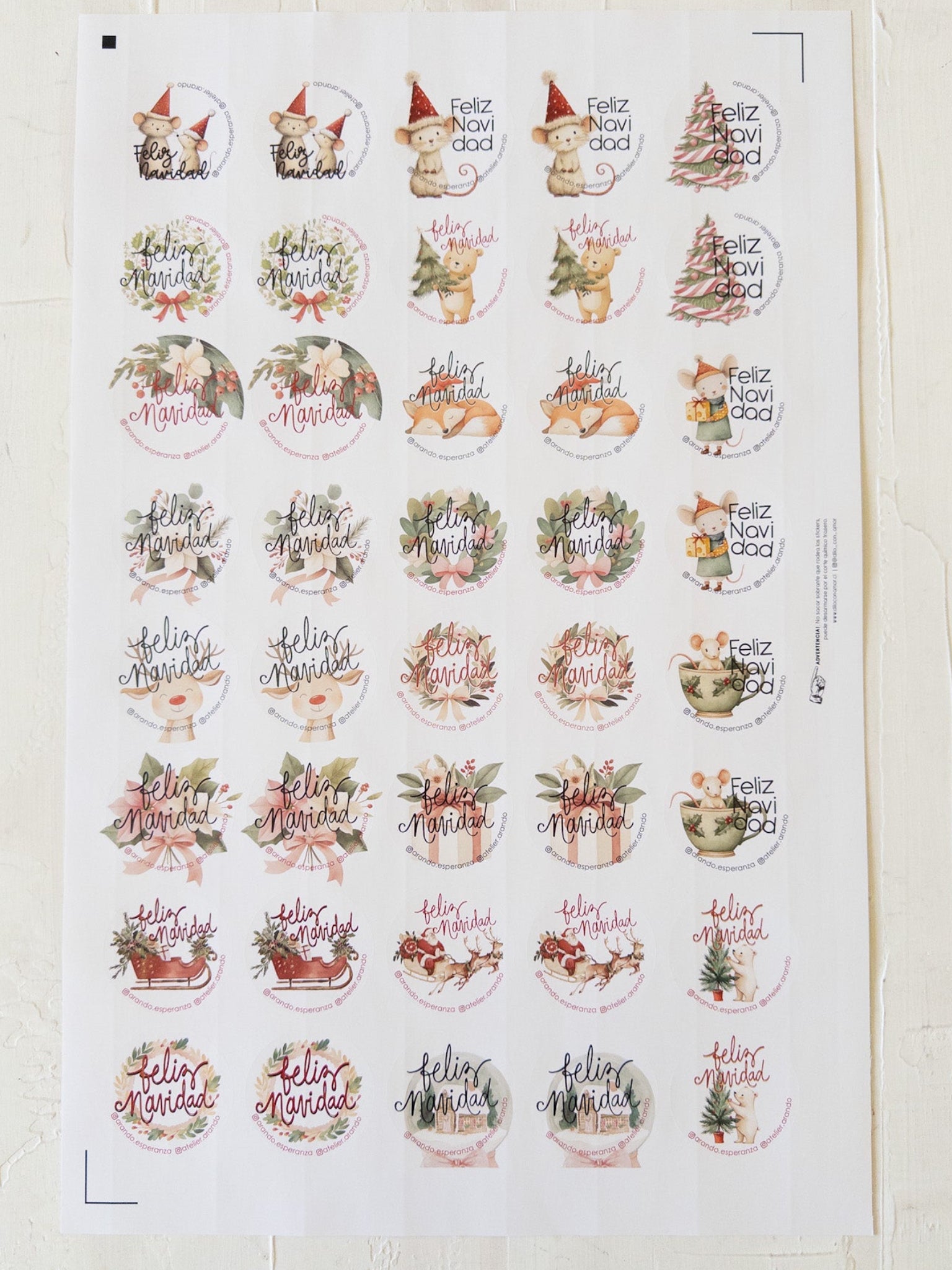 MIX STICKER NAVIDAD 2025 - 40 STICKER - 20 MODELOS  + INFO PINCHANDO LA FOTO