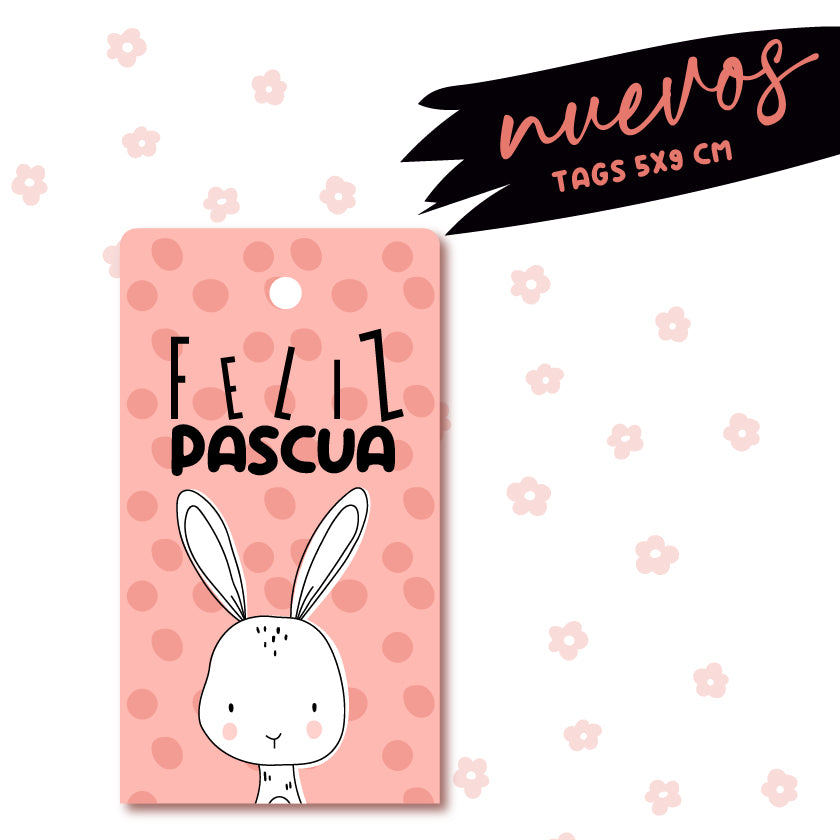 NUEVO TAG 5X9 CMS -  30 UNIDADES  CARITA DE CONEJO - MÁS INFO CLICK FOTO