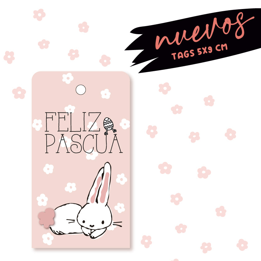 NUEVO TAG 5X9 CMS -  30 UNIDADES CUTE RABBIT 2- MÁS INFO CLICK FOTO