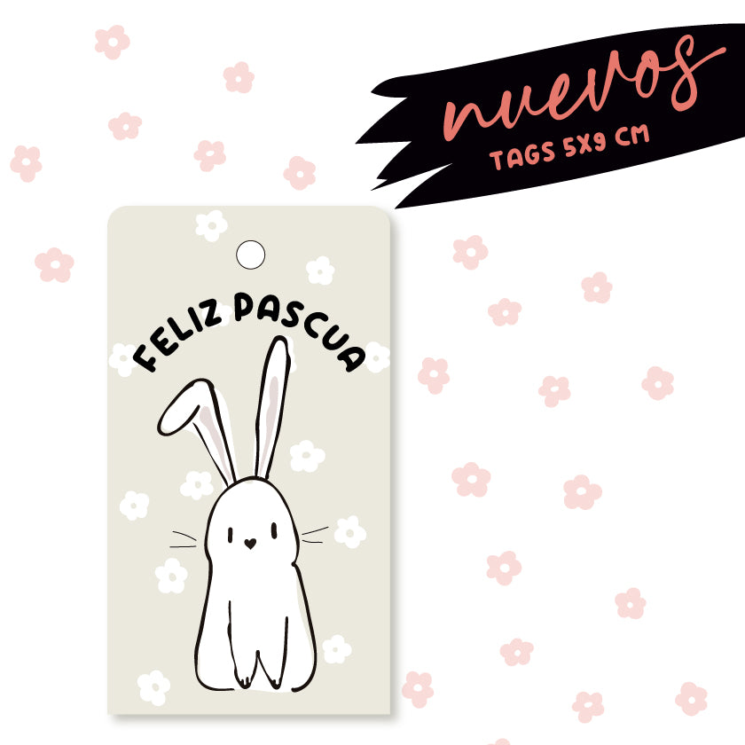 NUEVO TAG 5X9 CMS -  30 UNIDADES CUTE RABBIT- MÁS INFO CLICK FOTO