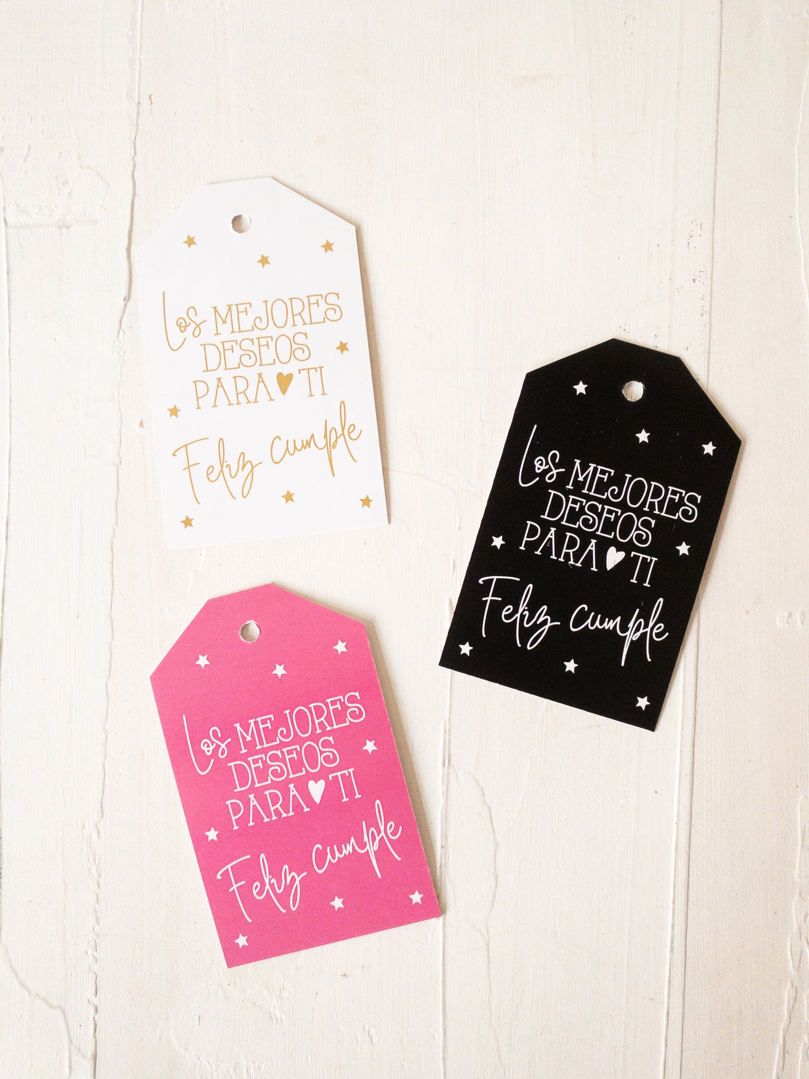 25 TAGS 8x5,5 CMS - TAG FELIZ CUMPLE -  PINCHA LA FOTO PARA MÁS INFO