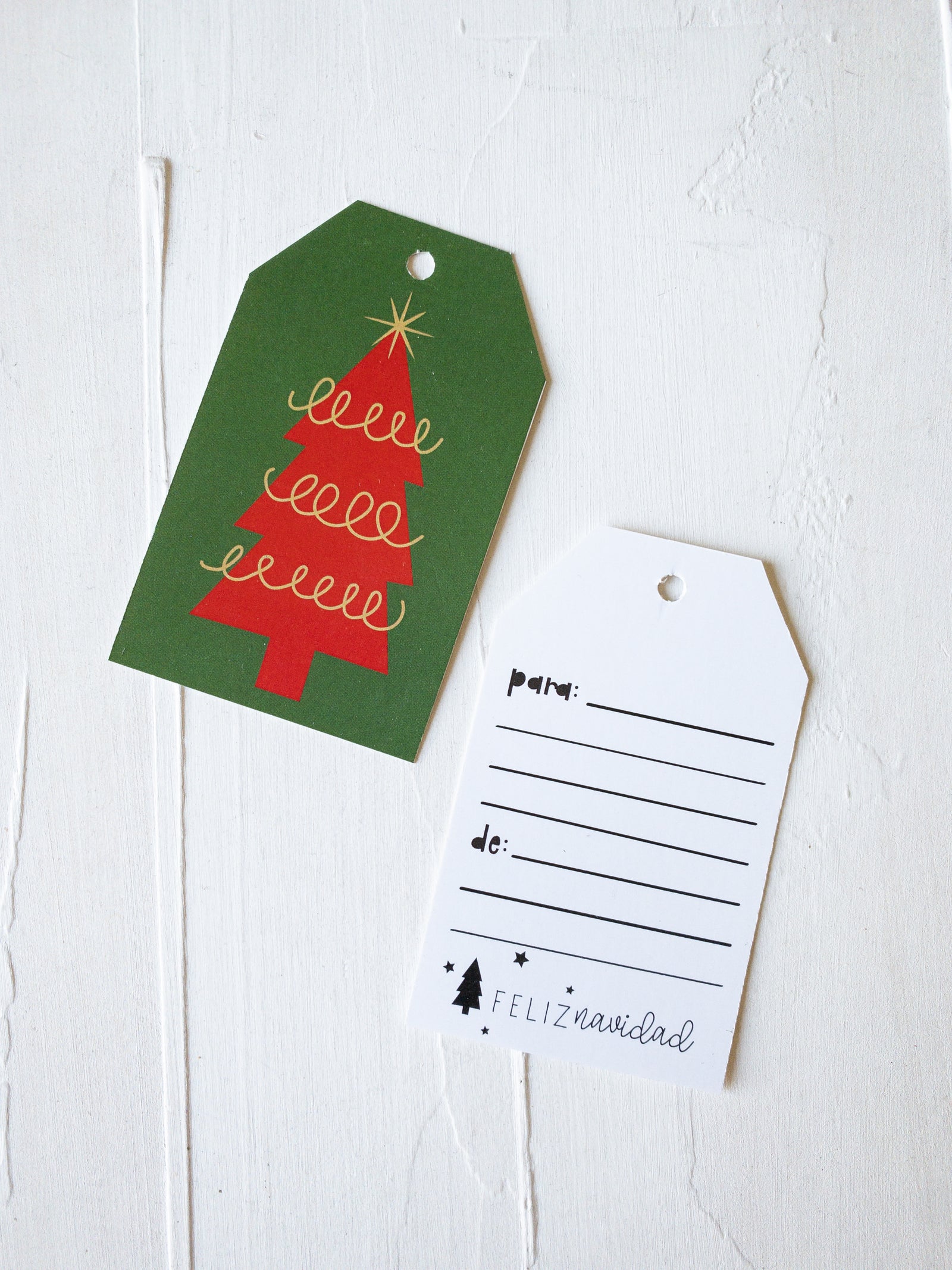 25 TAGS ARBOL NAVIDAD ROJO - IMPRESO 2 CARAS - MÁS INFO PINCHA LA FOTO