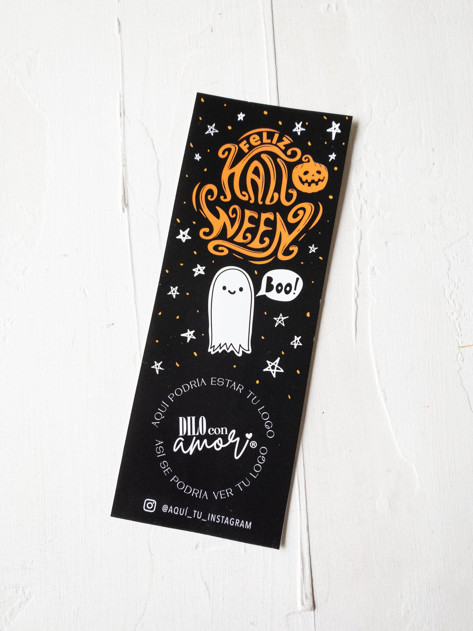 28 STICKER 6X16 CM - CIERRE FELIZ HALLOWEEN / INGRESA EN LA FOTO PARA INFO