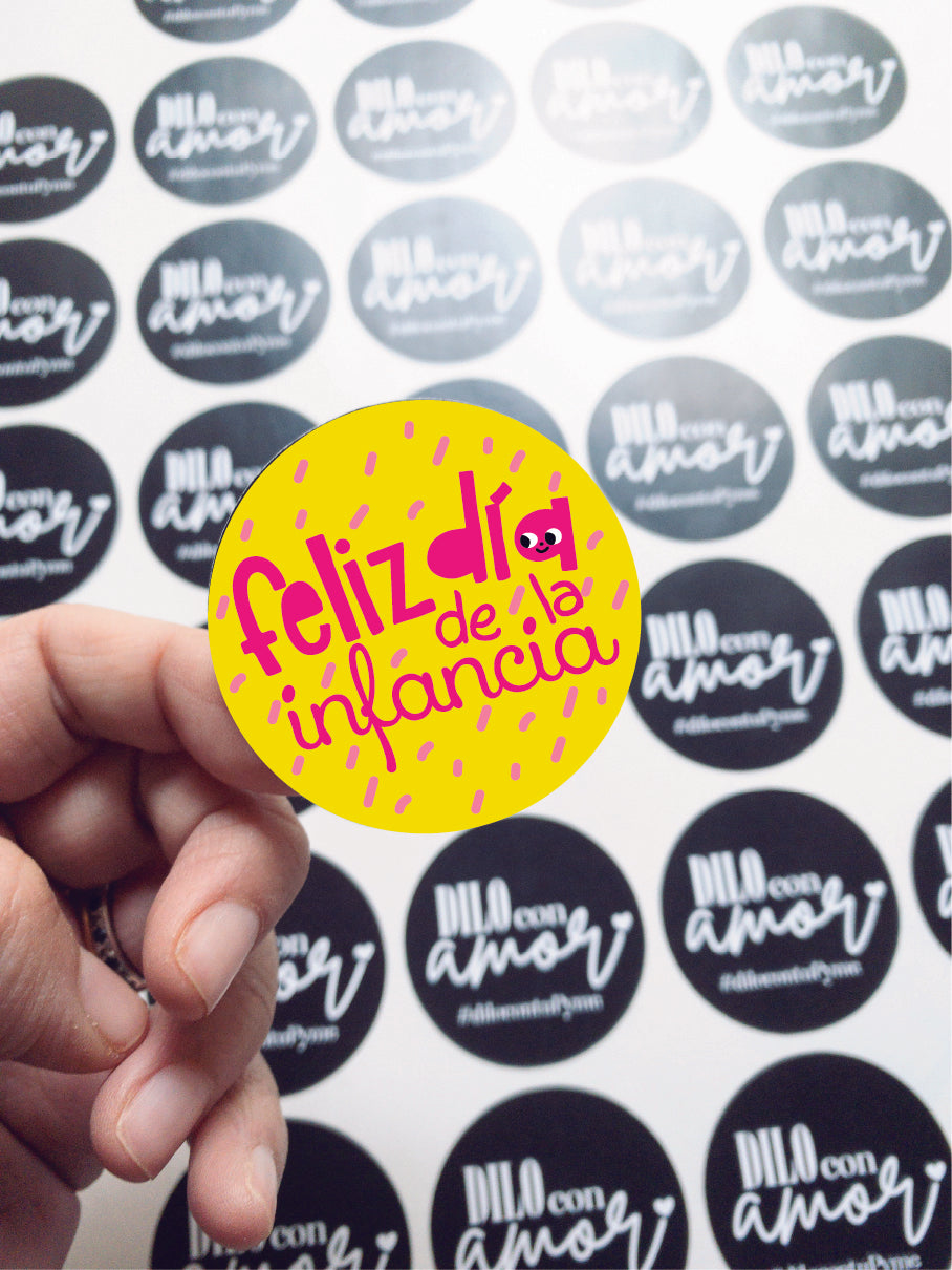 40 STICKER DÍA DEL NIÑO &quot;AMARILLO&quot;