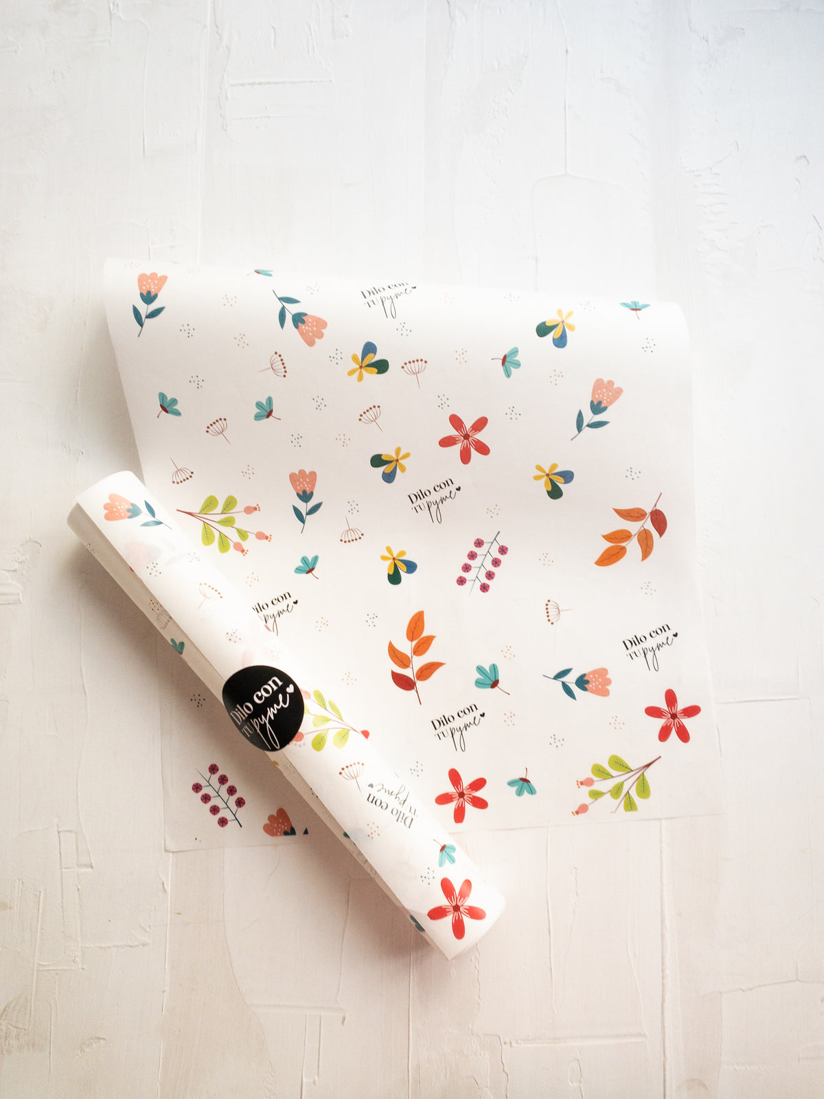 50 PAPEL MANTEQUILLA 33X50 CM - PRIMAVERA MIX  - CON LOGO + INFO PINCHANDO LA FOTO