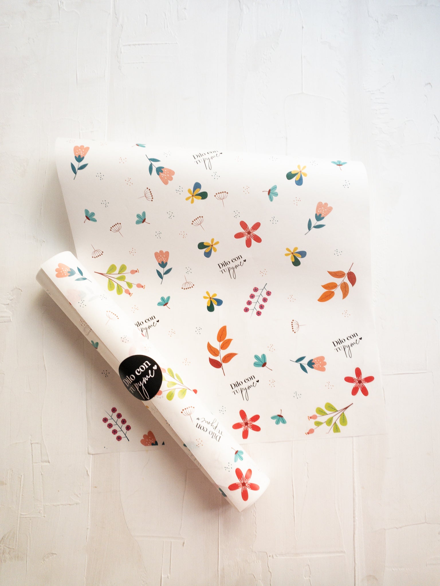 50 PAPEL MANTEQUILLA 33X50 CM - PRIMAVERA MIX  - CON LOGO + INFO PINCHANDO LA FOTO