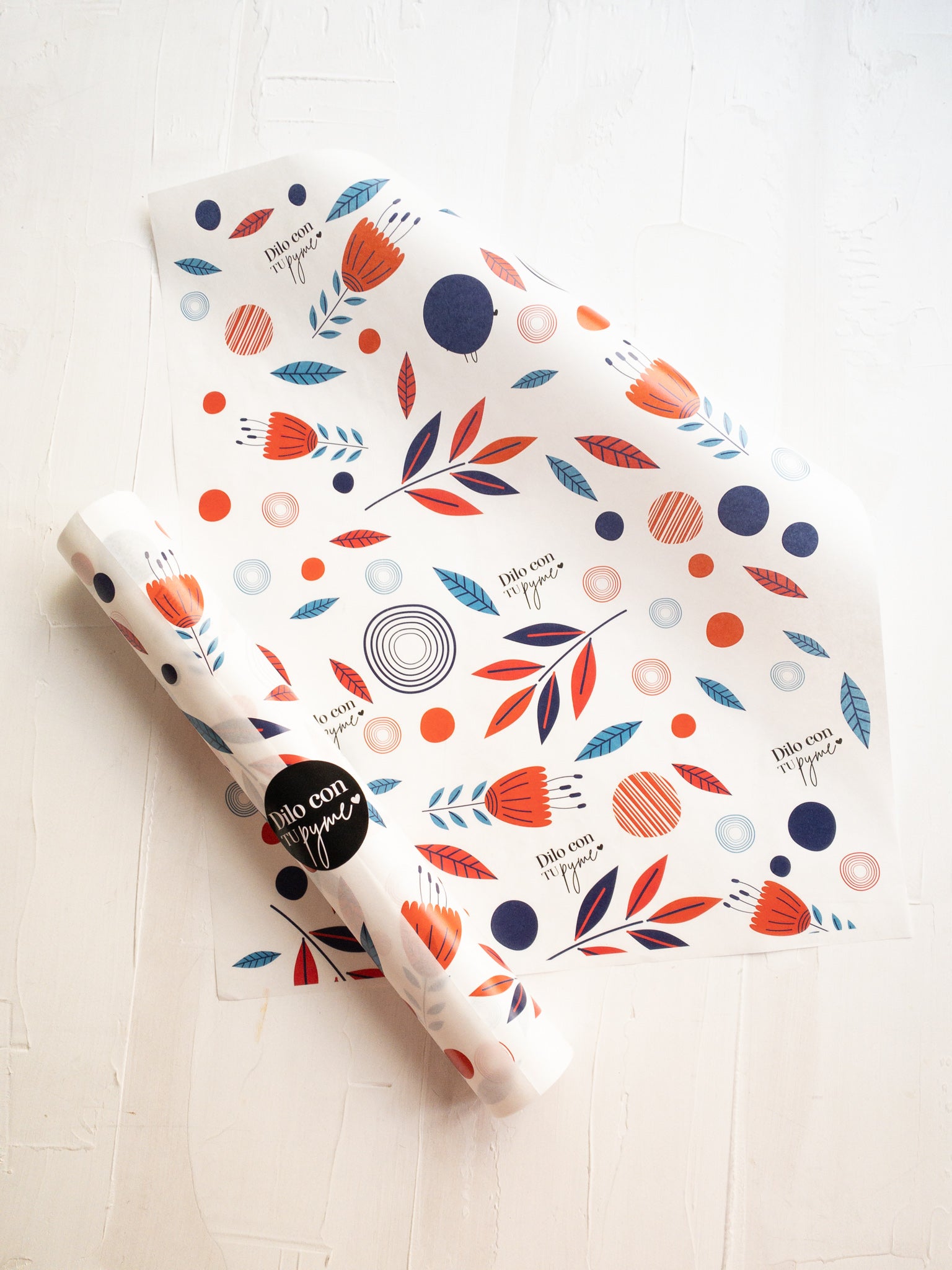 50 PAPEL MANTEQUILLA 33X50 CM - PRIMAVERA FOLK - CON LOGO + INFO PINCHANDO LA FOTO