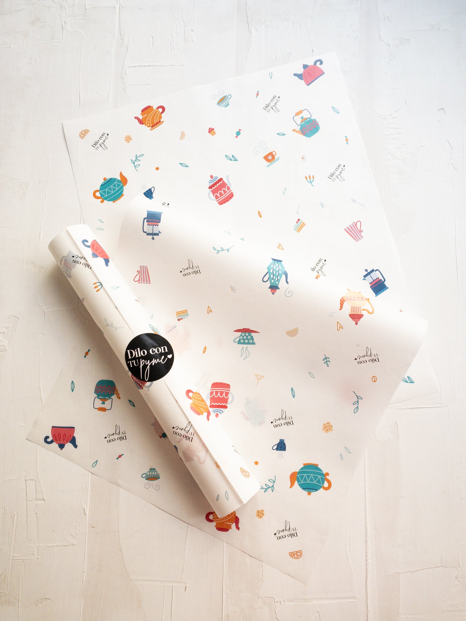 50 PAPEL MANTEQUILLA 33X50 CM - TETERITA DE TÉ - CON LOGO + INFO PINCHANDO LA FOTO