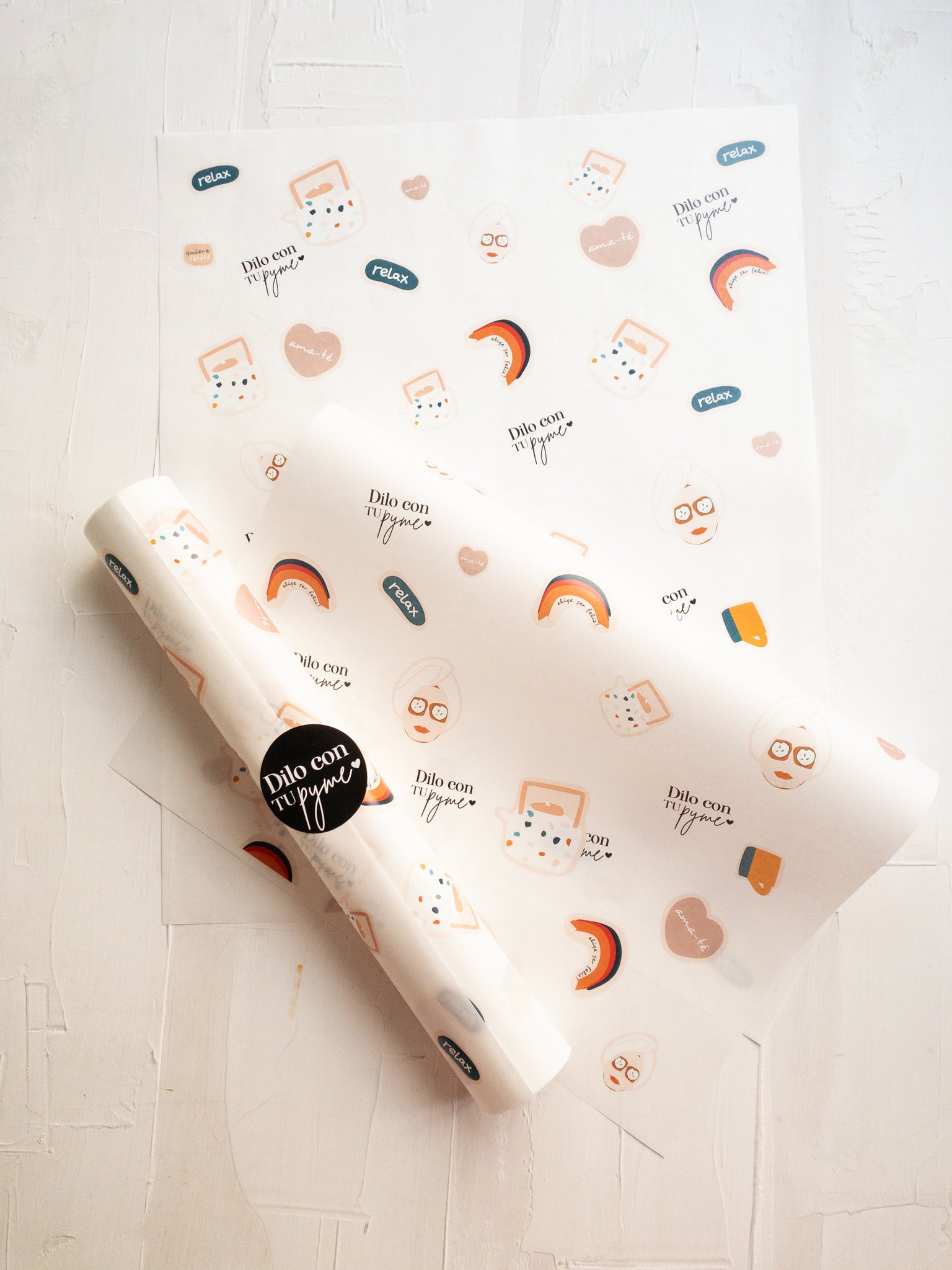 50 PAPEL MANTEQUILLA 33X50 CM - UN MOMENTO PARA TI - CON LOGO + INFO PINCHANDO LA FOTO