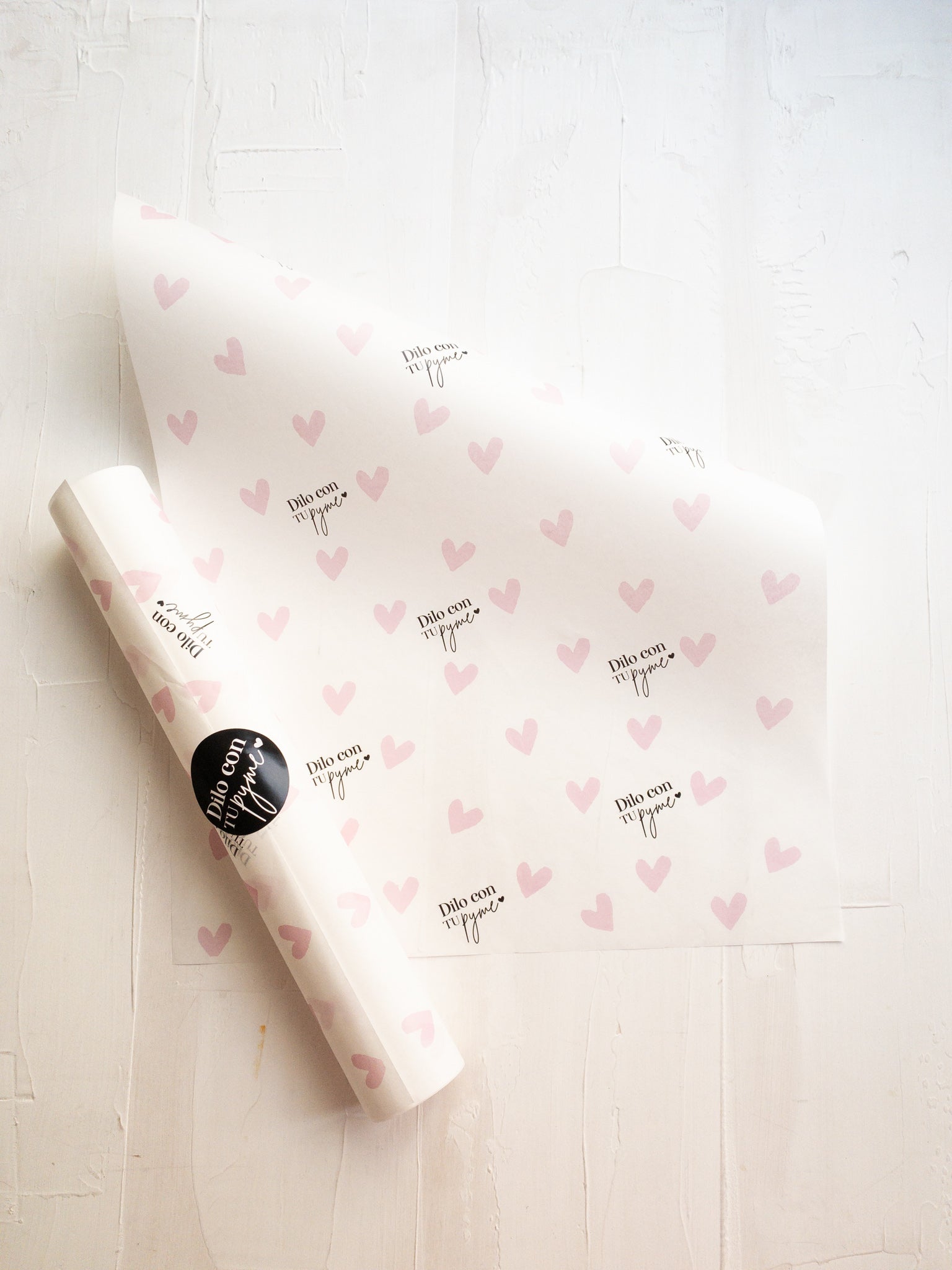 50 PAPEL MANTEQUILLA 33X50 CM - CORAZONES - CON LOGO + INFO PINCHANDO LA FOTO