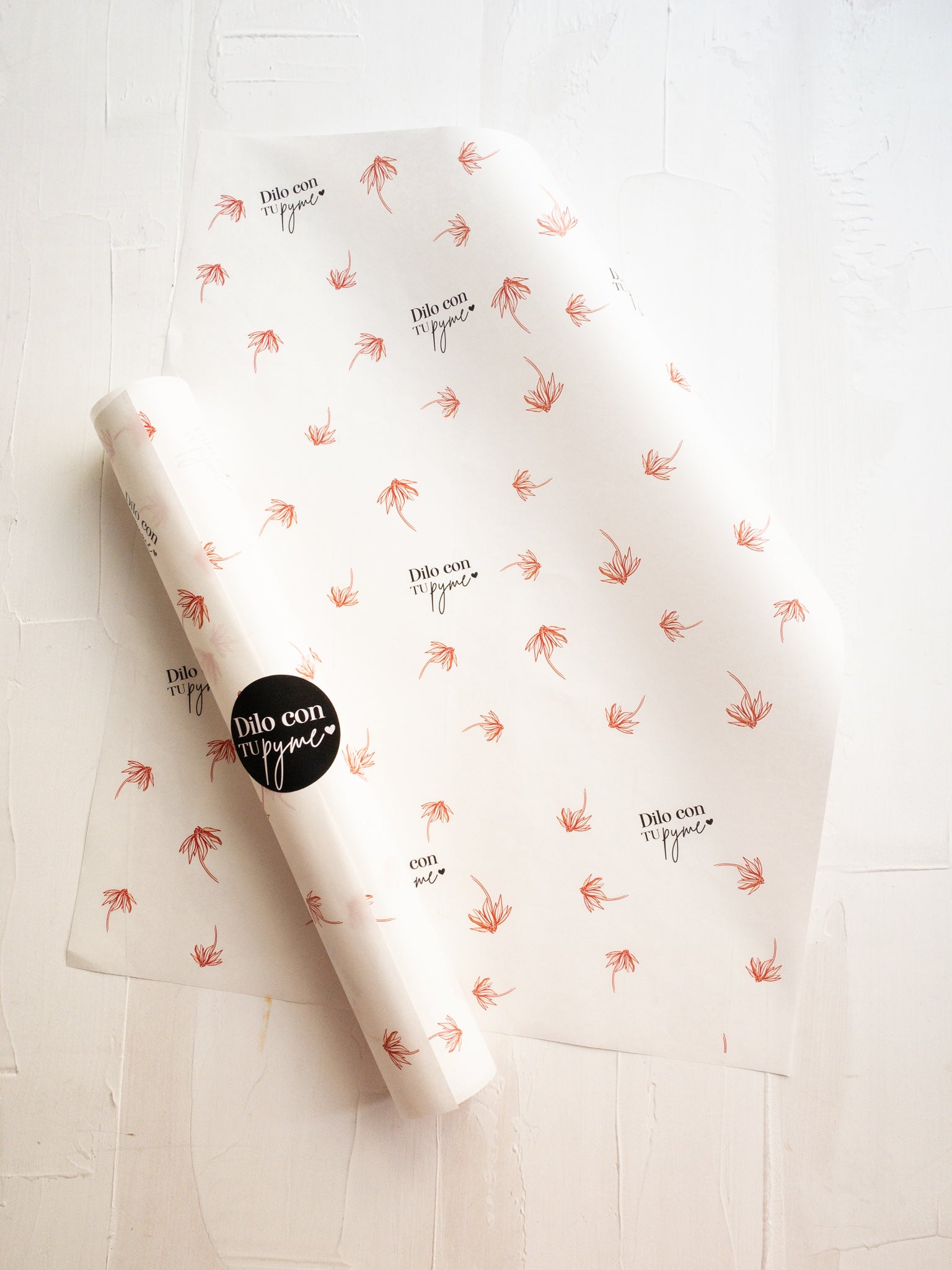 50 PAPEL MANTEQUILLA 33X50 CM - MARGARITAS PRIMAVERALES - CON LOGO + INFO PINCHANDO LA FOTO