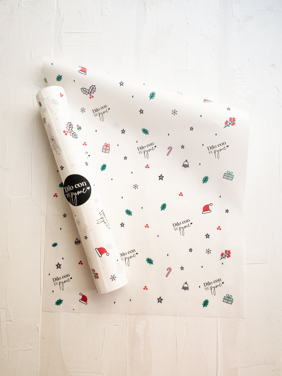 50 PAPEL MANTEQUILLA 33X50 CM - ICONOS NAVIDEÑOS - CON LOGO + INFO PINCHANDO LA FOTO