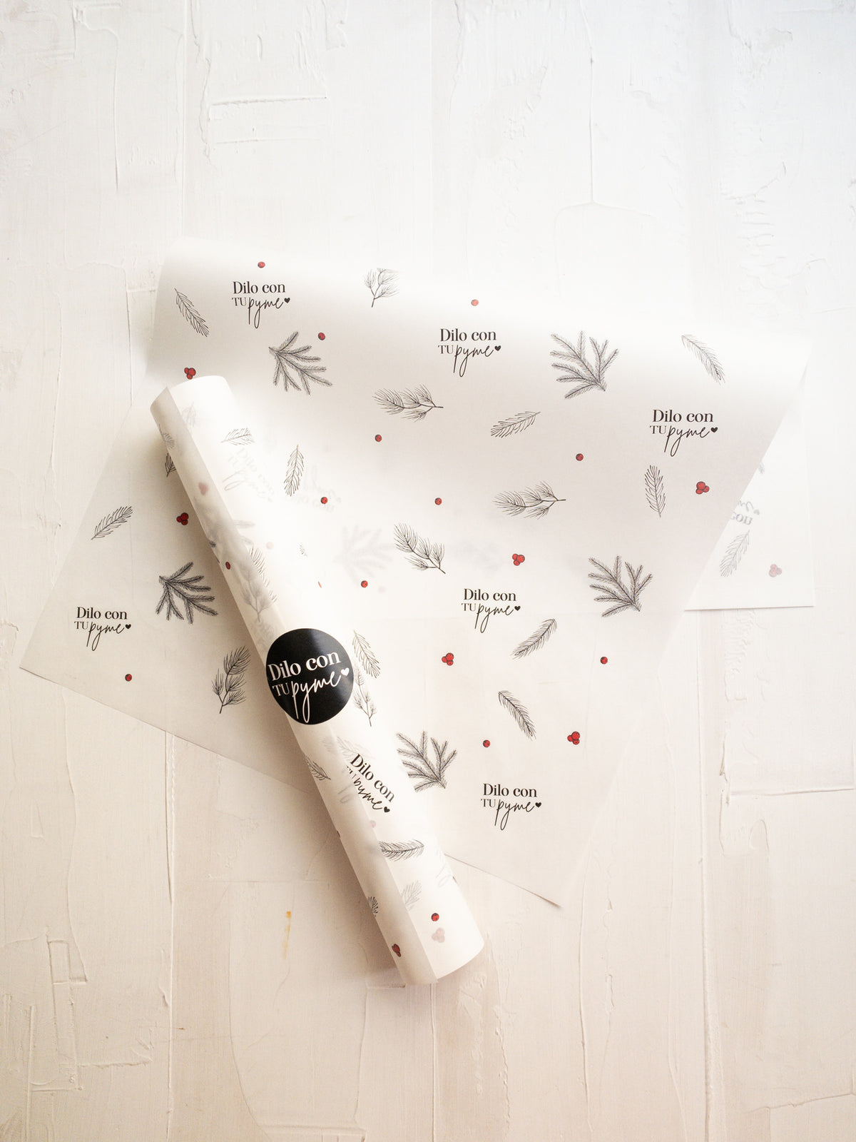 50 PAPEL MANTEQUILLA 33X50 CM - PINO B&amp;N - CON LOGO + INFO PINCHANDO LA FOTO