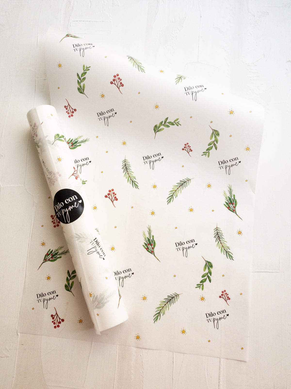 50 PAPEL MANTEQUILLA 33X50 CM - PINOS ACUARELA - CON LOGO + INFO PINCHANDO LA FOTO