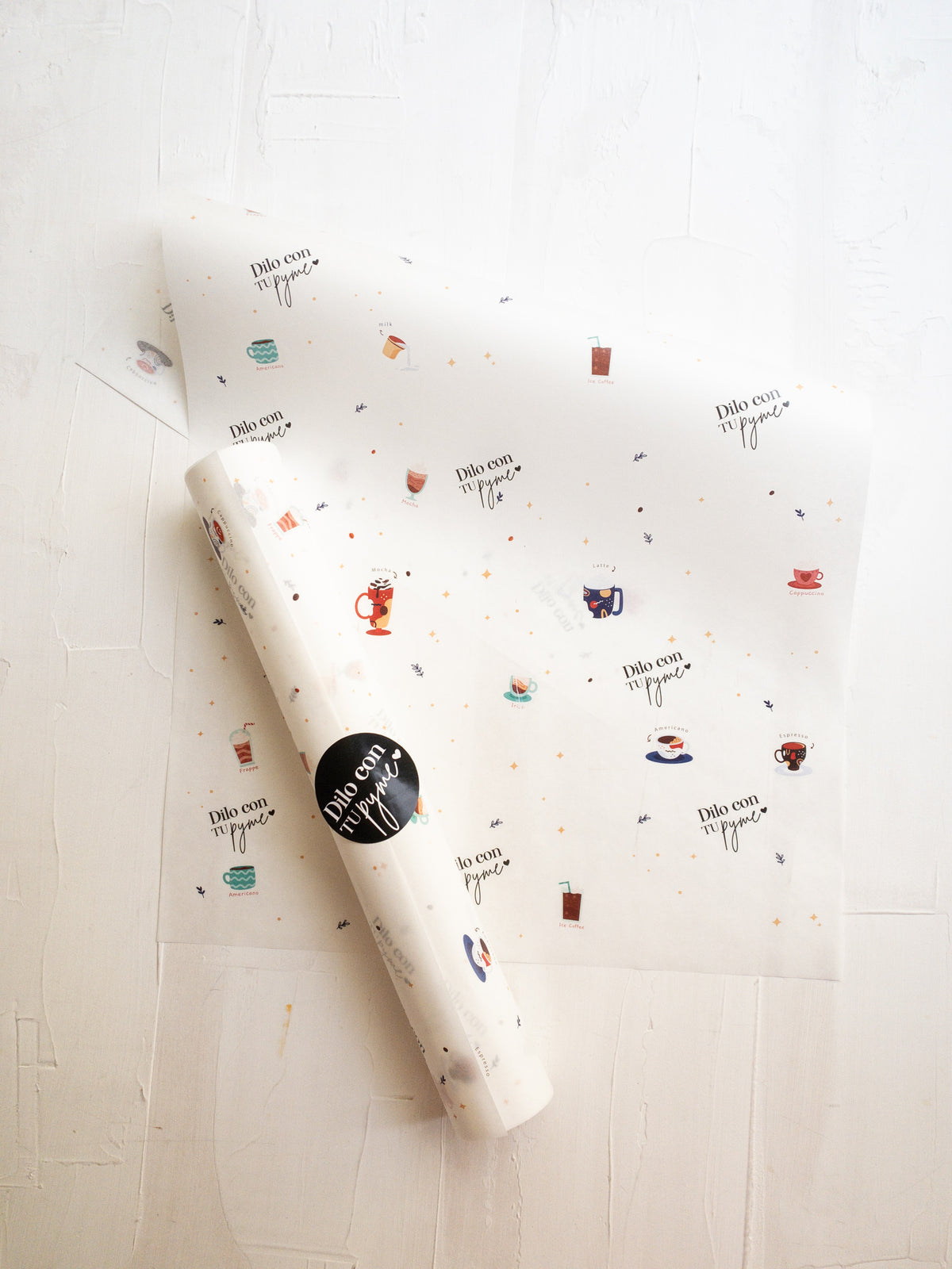 50 PAPEL MANTEQUILLA 33X50 CM - CAFÉ ESPECIADO - CON LOGO + INFO PINCHANDO LA FOTO