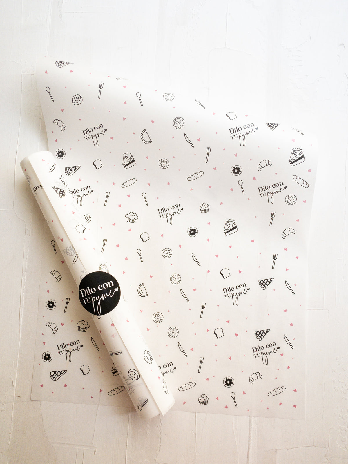 50 PAPEL MANTEQUILLA 33X50 CM - PASTELES Y MÁS PASTELES! - CON LOGO + INFO PINCHANDO LA FOTO