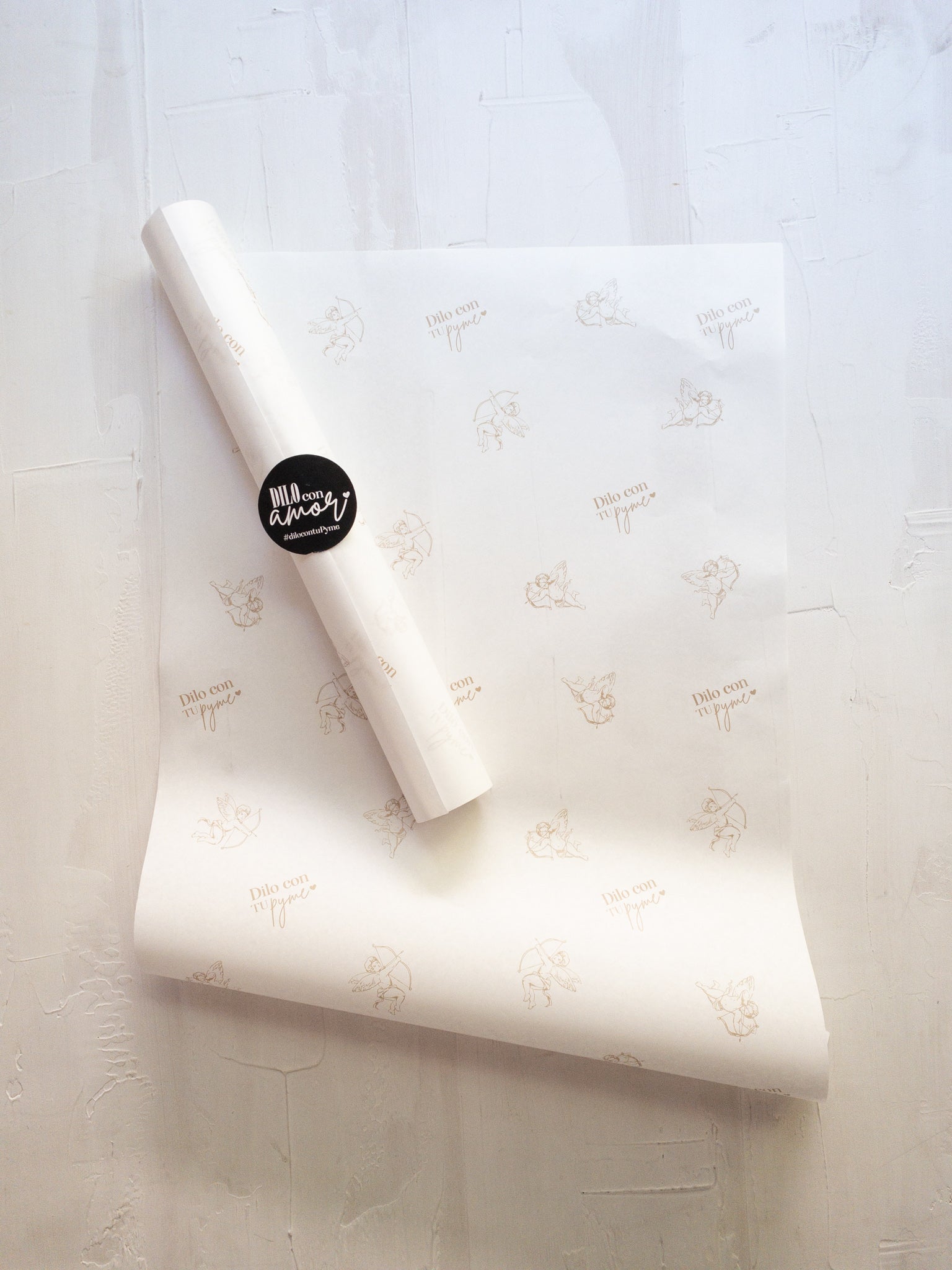 50 PAPEL MANTEQUILLA - ELEGANTE QUERUBÍN - CON LOGO