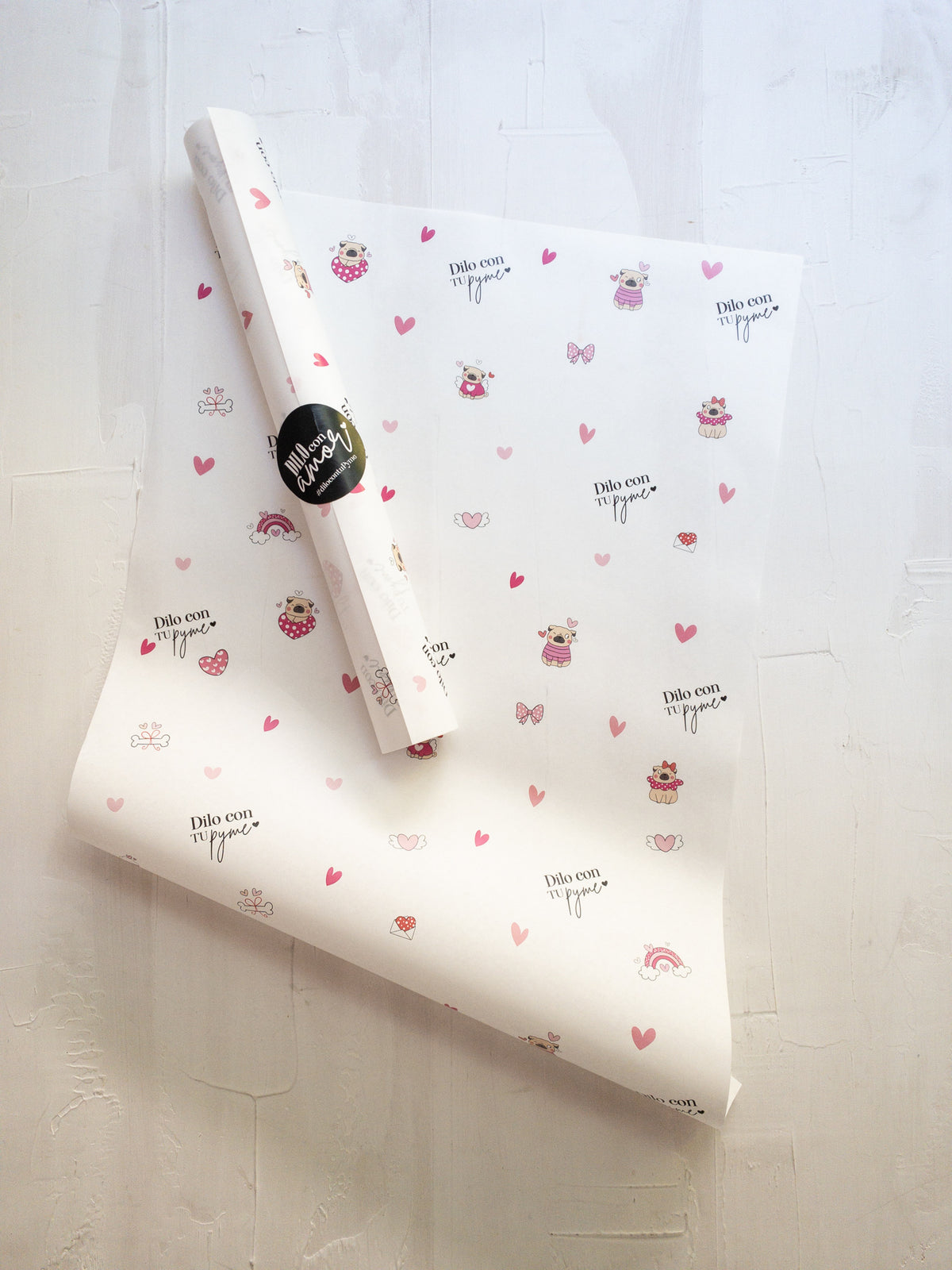 50 PAPEL MANTEQUILLA - PERRITOS IN LOVE - CON LOGO