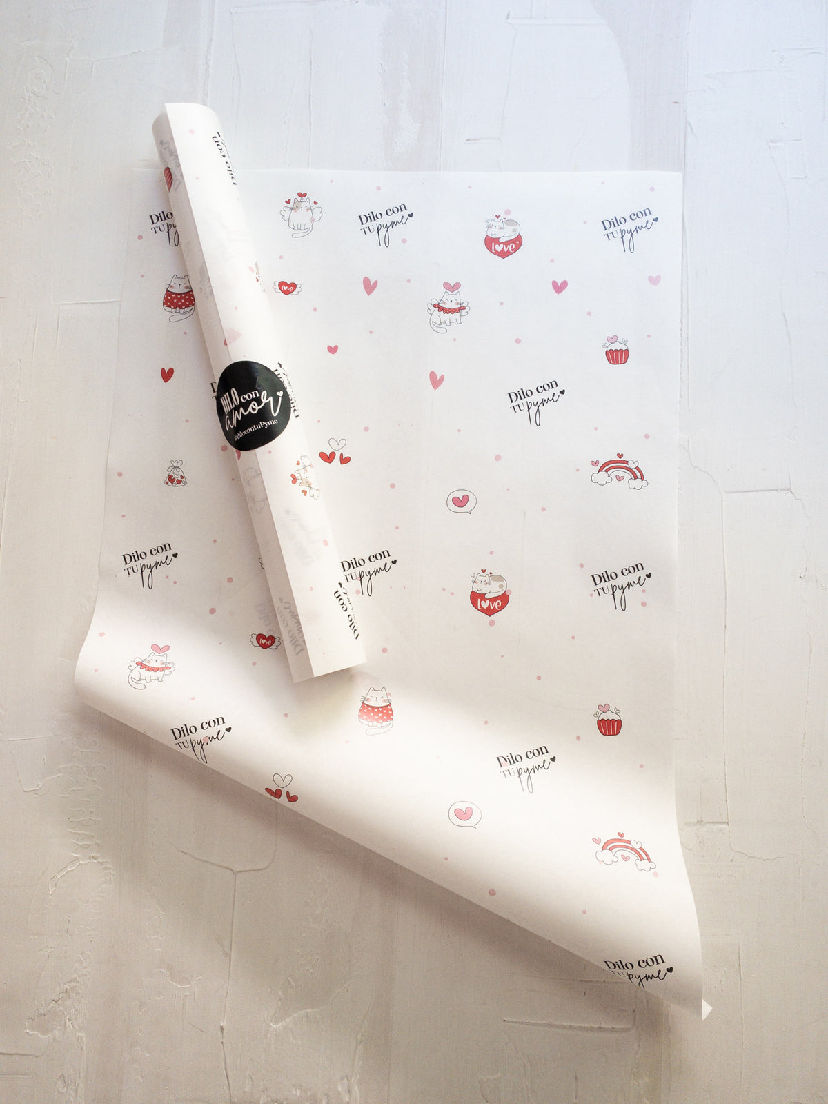 50 PAPEL MANTEQUILLA - GATITOS IN LOVE - CON LOGO