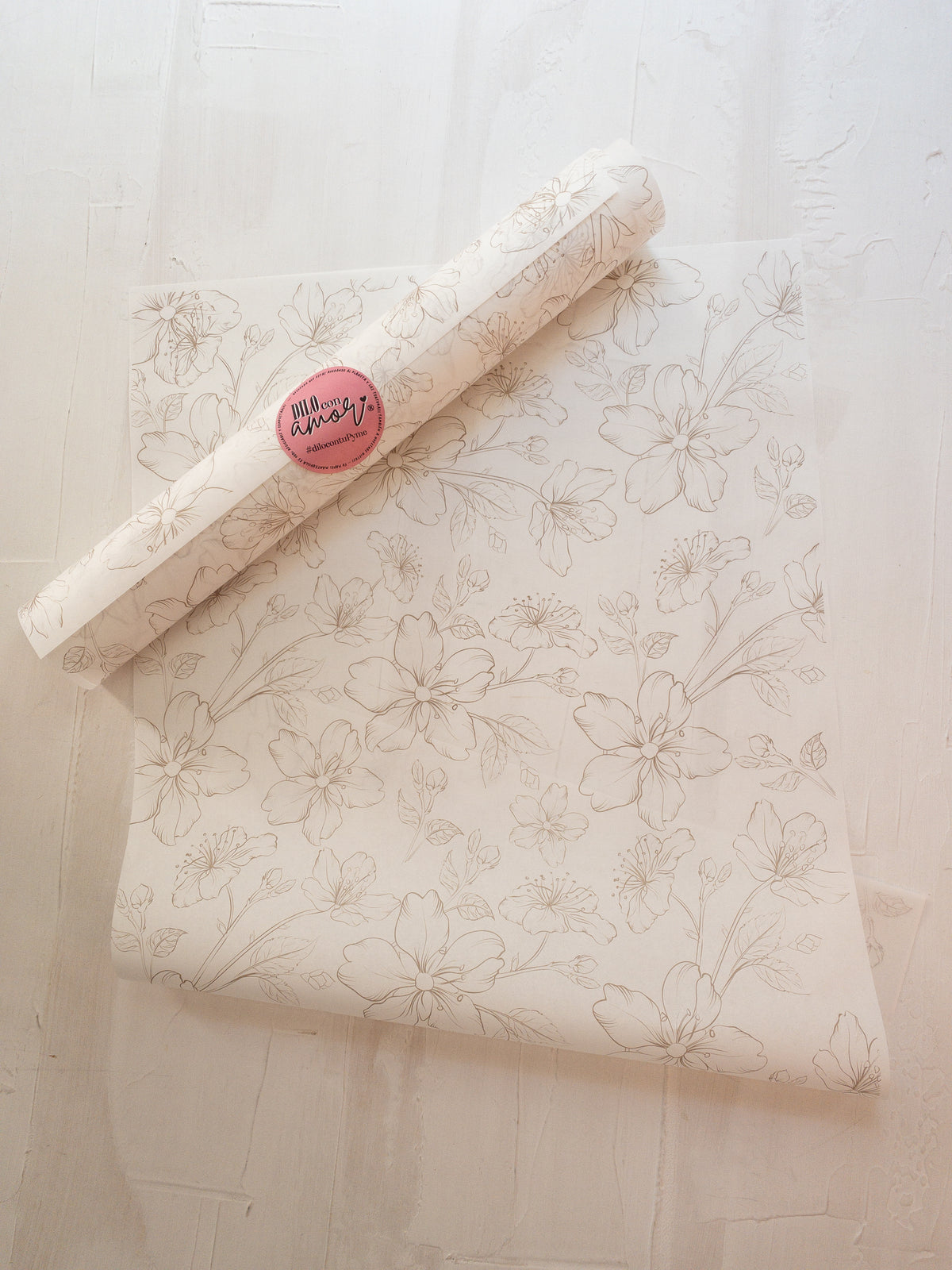 50 PAPEL MANTEQUILLA 33X50 CM - UNA FLOR PARA UNA FLOR  - CON LOGO + INFO PINCHANDO LA FOTO