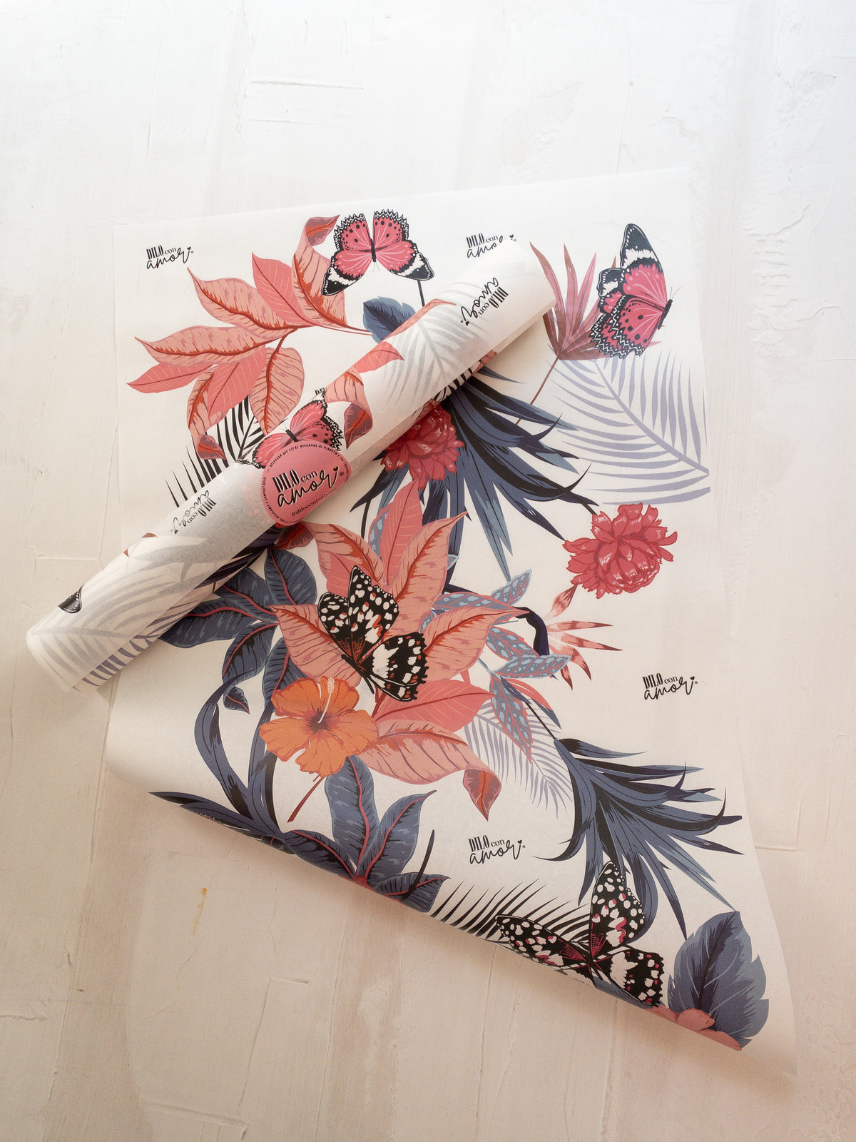 50 PAPEL MANTEQUILLA 33X50 CM - MARIPOSAS PARA MAMÁ - CON LOGO + INFO PINCHANDO LA FOTO