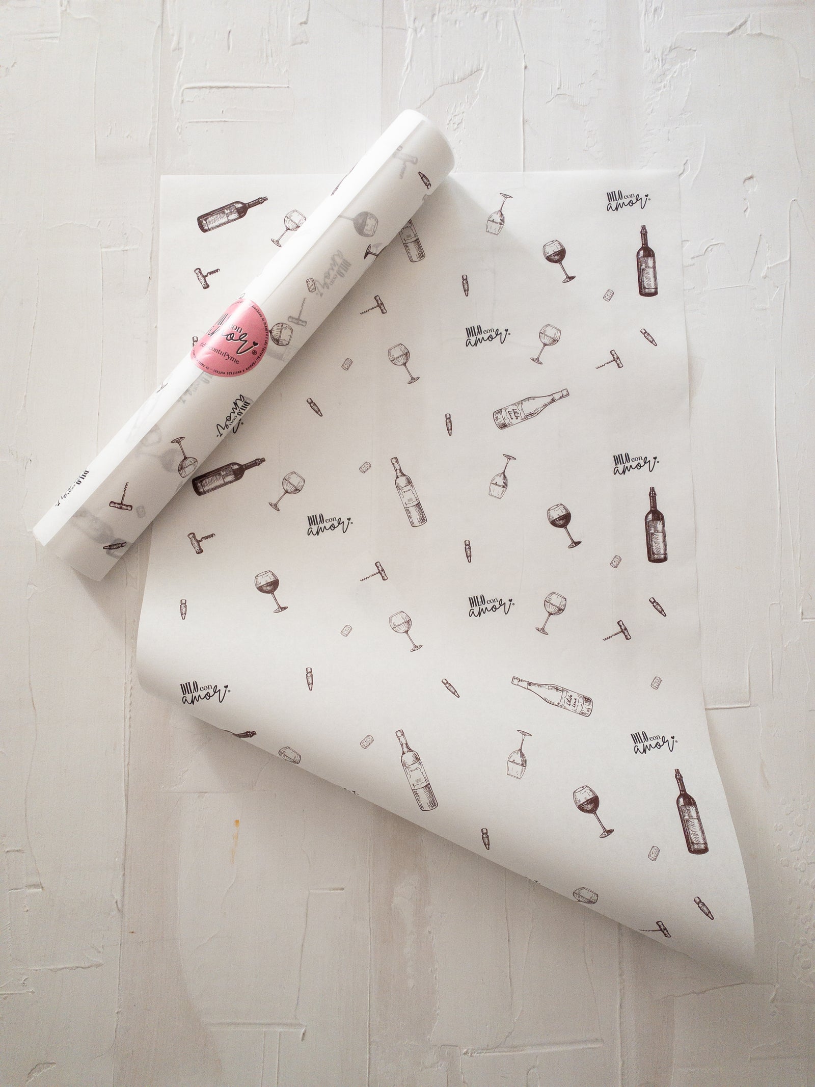 50 PAPEL MANTEQUILLA 33X50 CM - UNA COPA DE VINO PARA PAPÁ - CON LOGO + INFO PINCHANDO LA FOTO