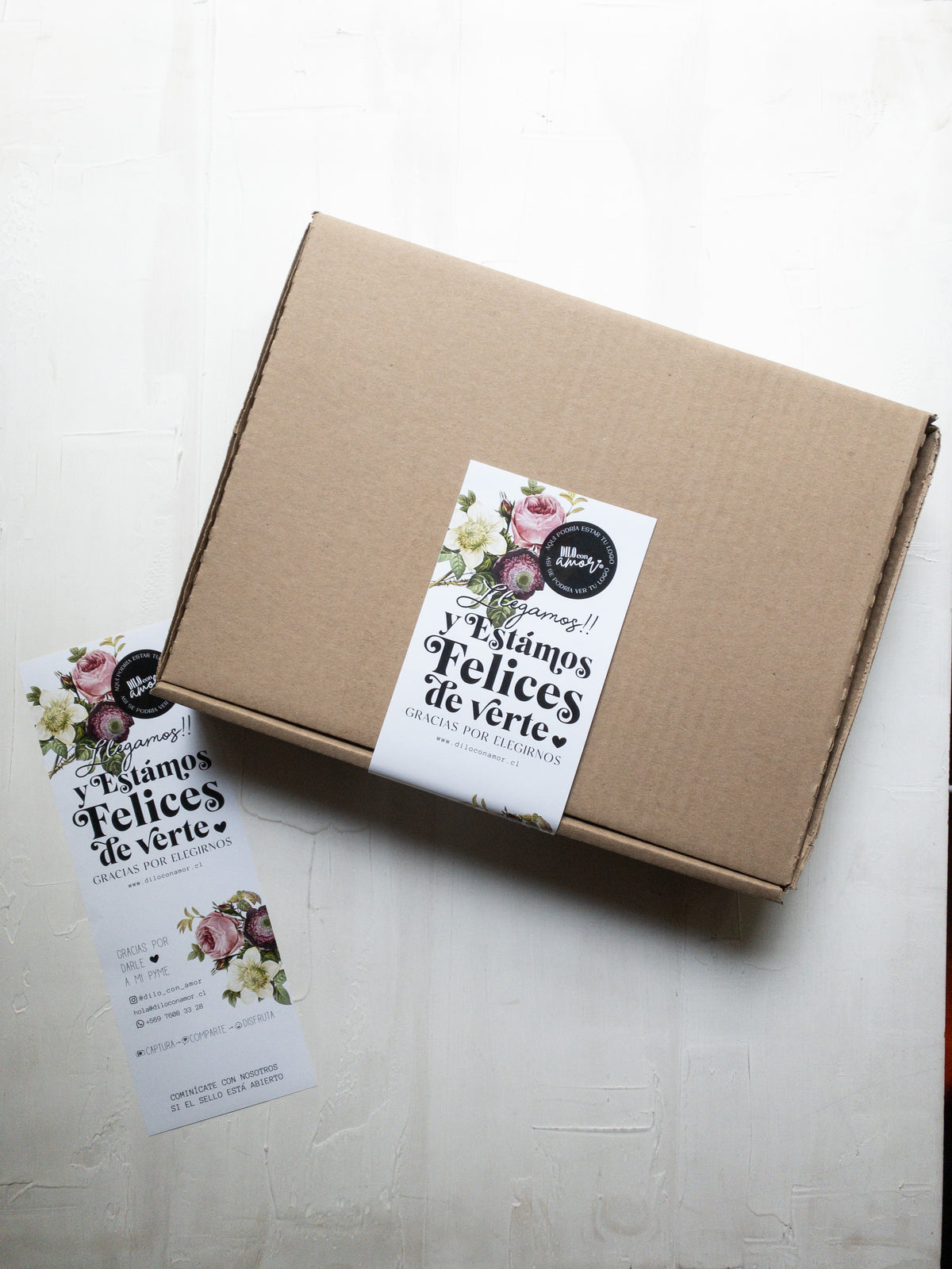 32 STICKER LARGO PARA CAJAS - ESTAMOS FELICES DE VERTE