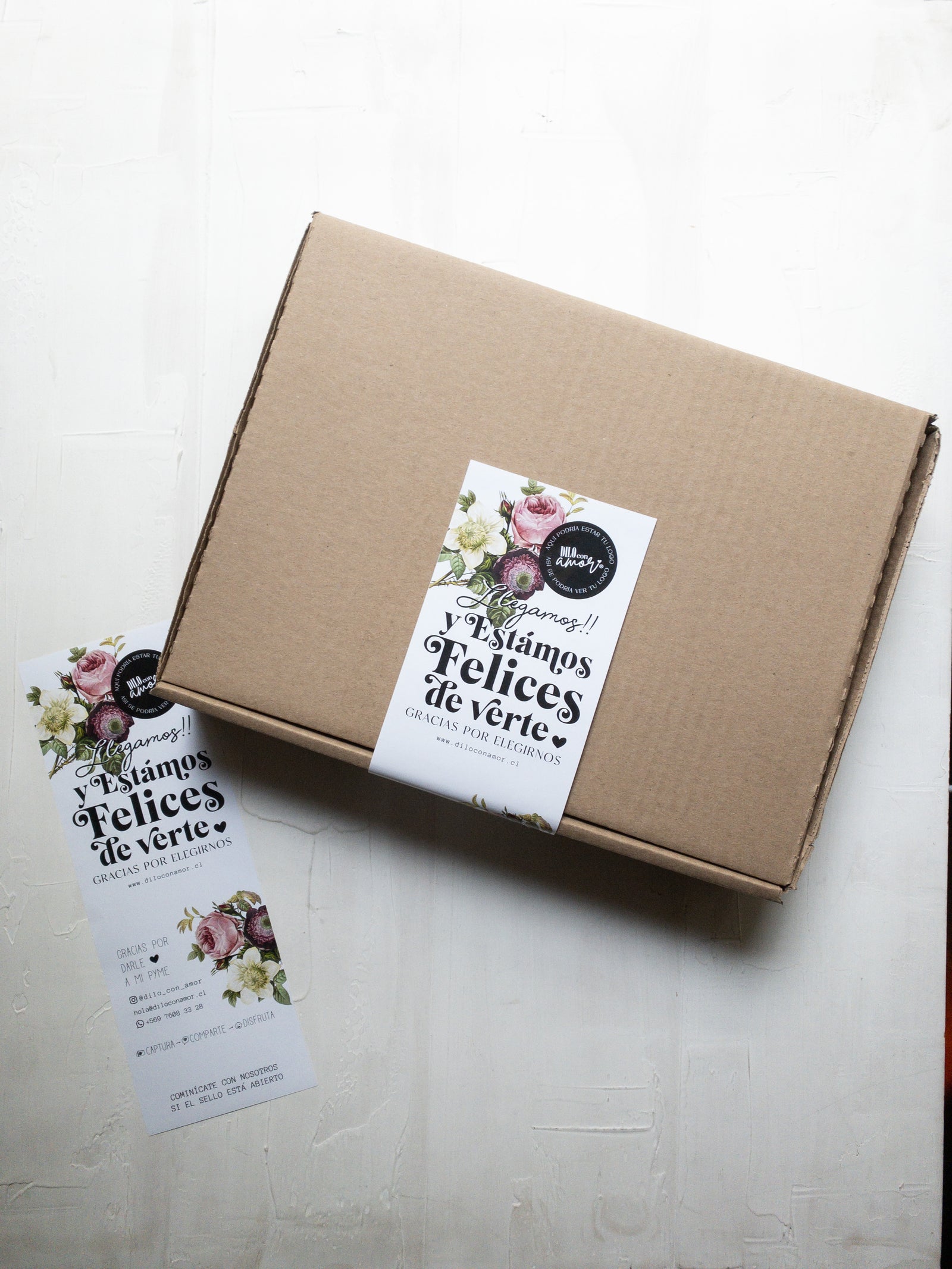 32 STICKER LARGO PARA CAJAS - ESTAMOS FELICES DE VERTE