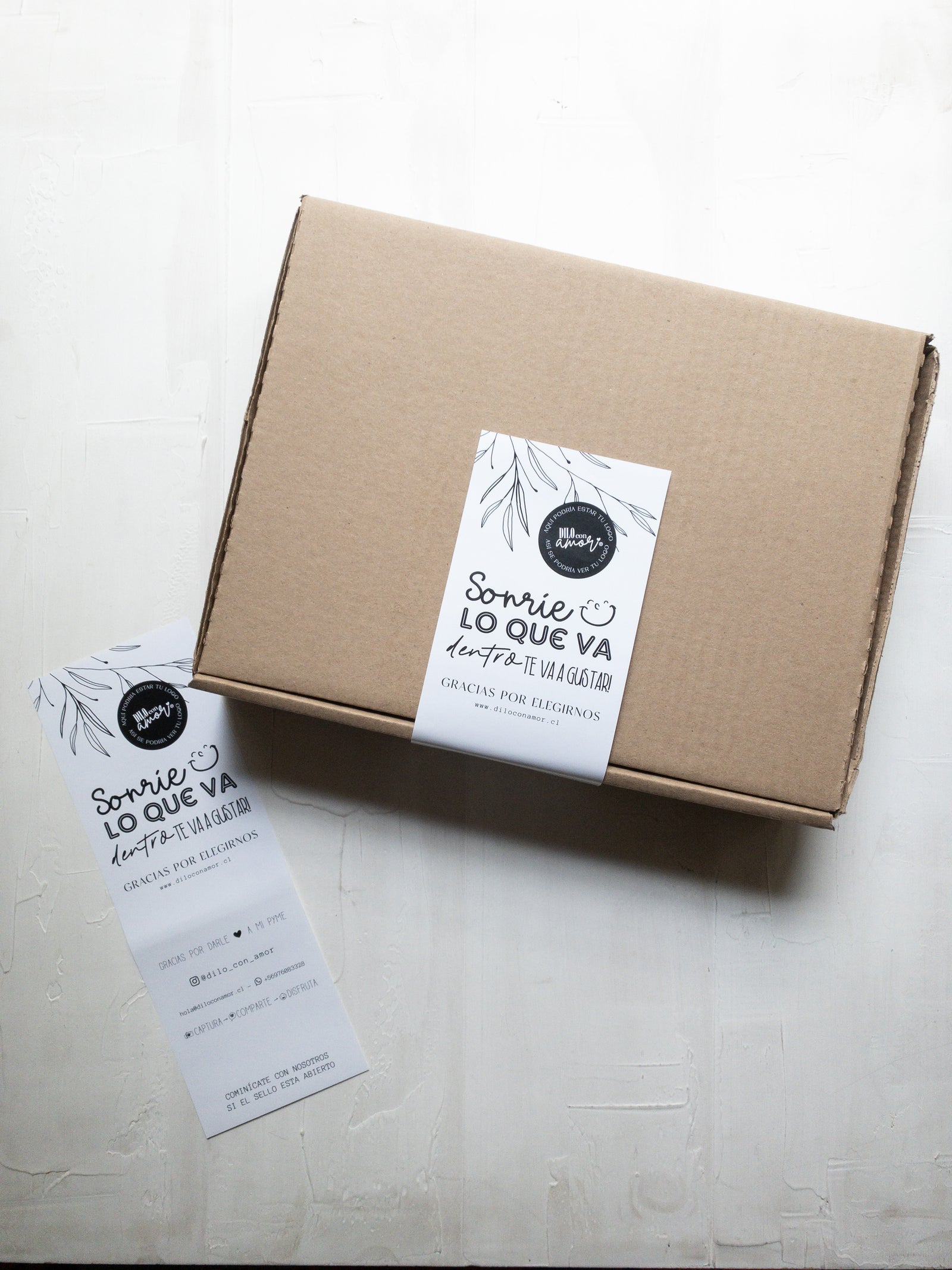 32 STICKER LARGO CIERRE CAJA - SONRIE LO QUE VA DENTRO