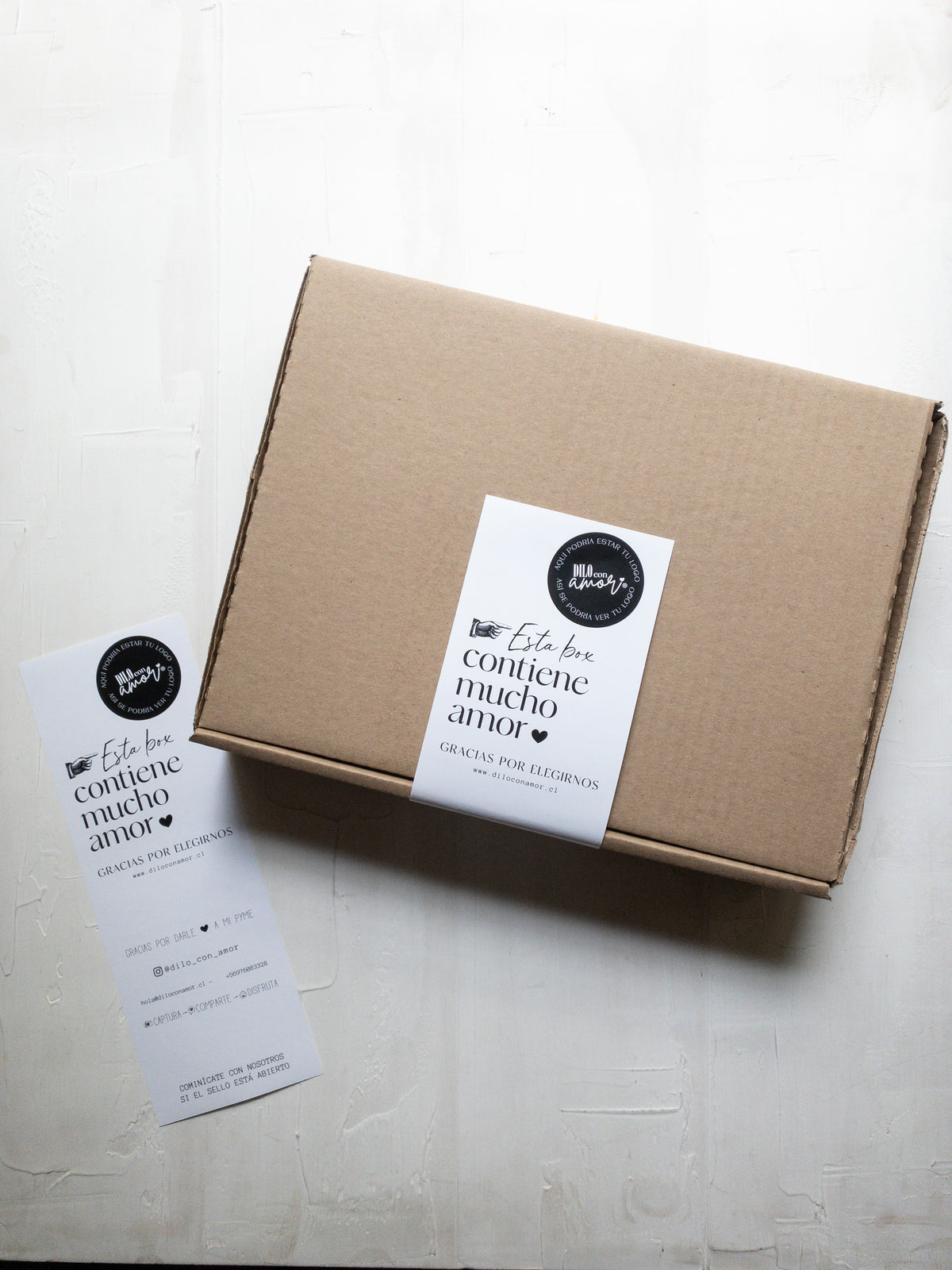 32 STICKER LARGO PARA CAJAS - ESTA BOX CONTIENE