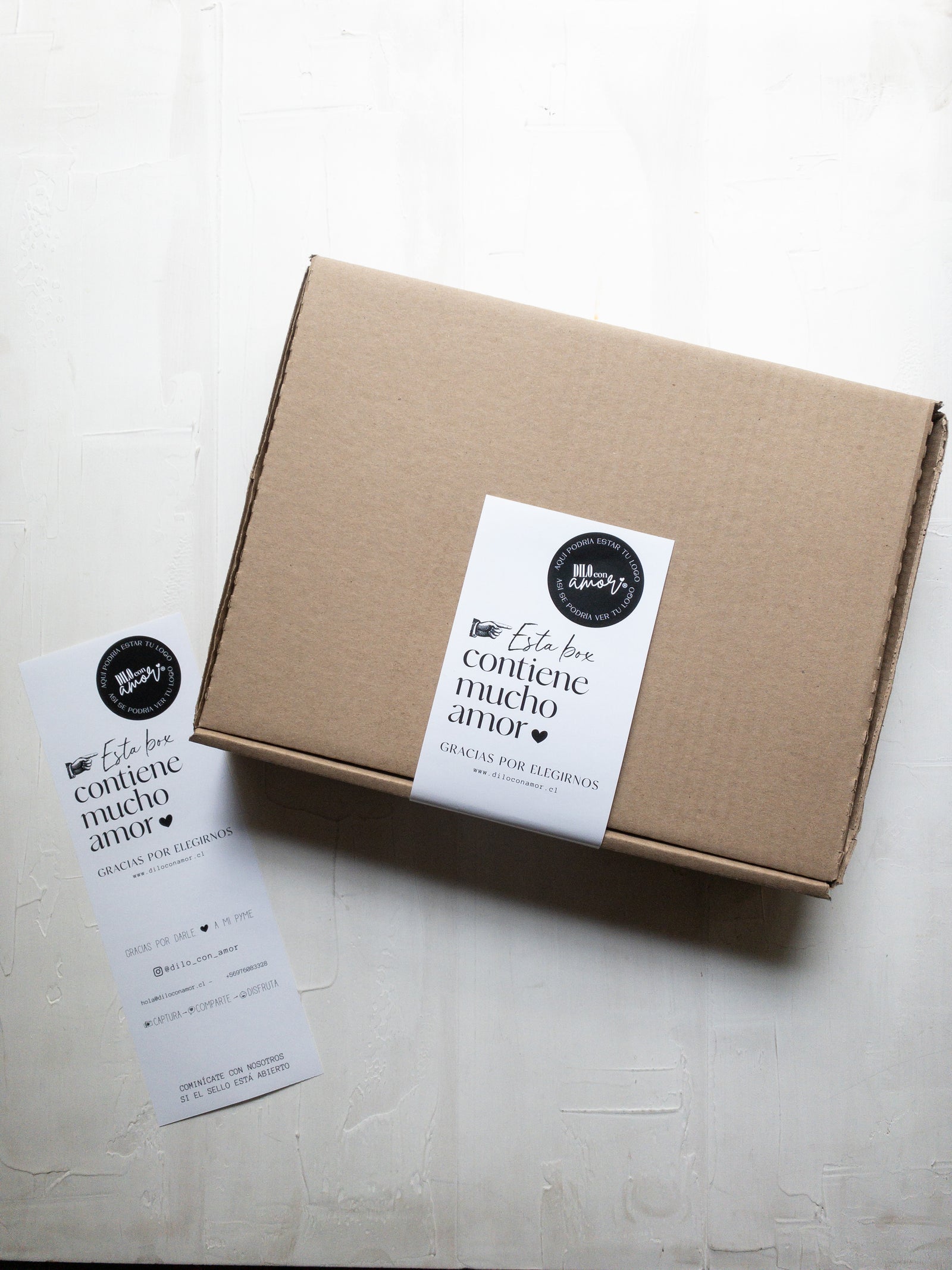 32 STICKER LARGO PARA CAJAS - ESTA BOX CONTIENE