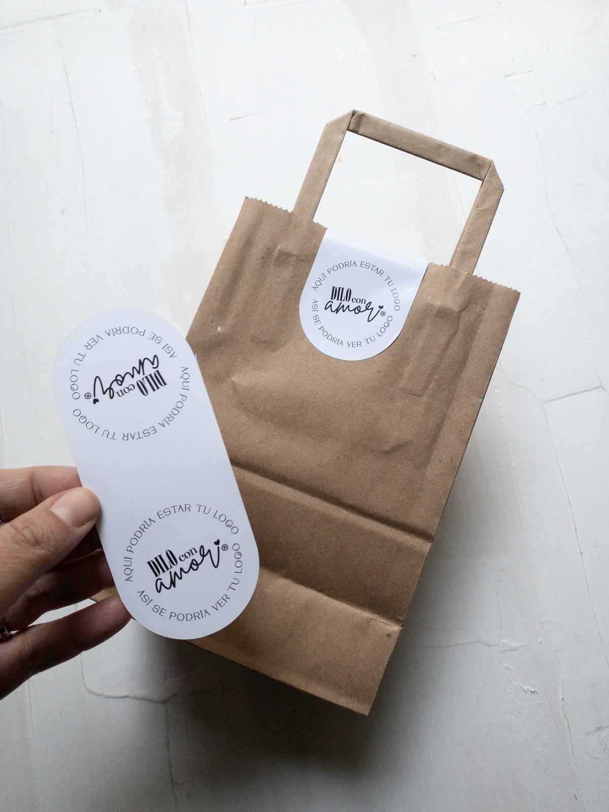 170 STICKER CIERRA BOLSA 5x12 cm MEDIO CÍRCULO  + INFO PINCHANDO LA FOTO