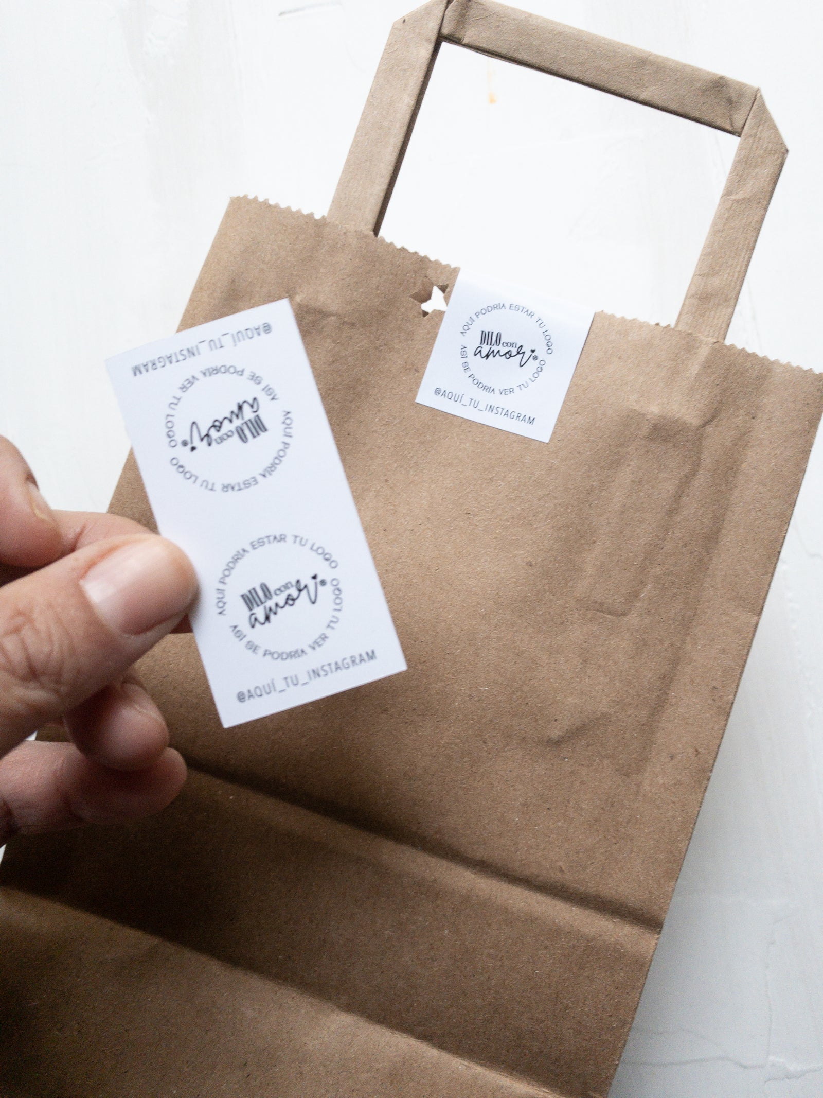 224 STICKER CIERRA BOLSA 3x6 cm CORTE RECTO + INFO PINCHANDO LA FOTO