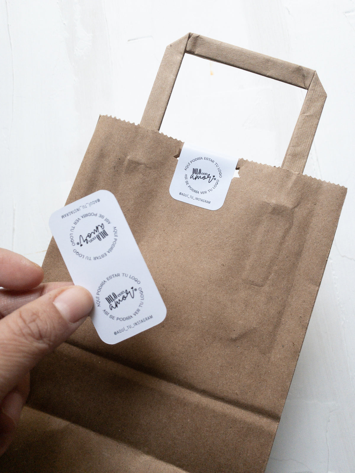 224 STICKER CIERRA BOLSA 3x6 cm CORTE EN PUNTA  + INFO PINCHANDO LA FOTO