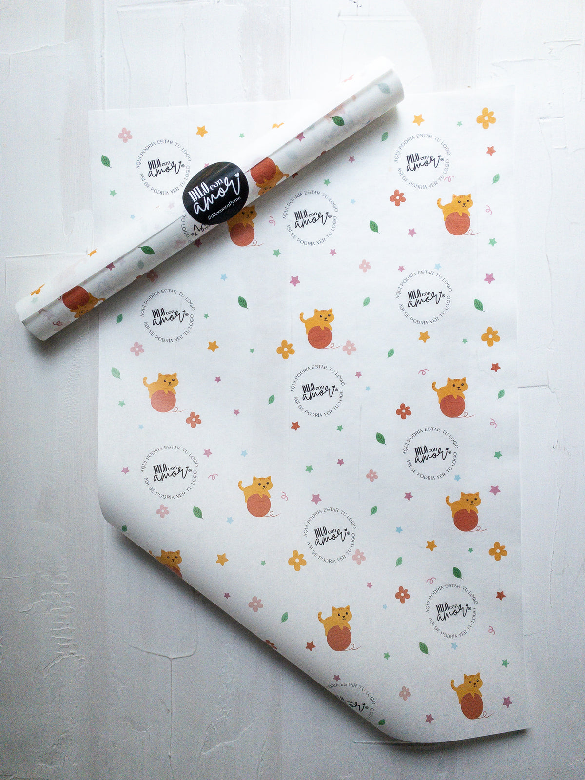 50 PAPEL MANTEQUILLA 33X50 CM - GATO OVILLERO - CON LOGO + INFO PINCHANDO LA FOTO